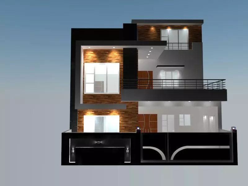 Modern House 3D model_0