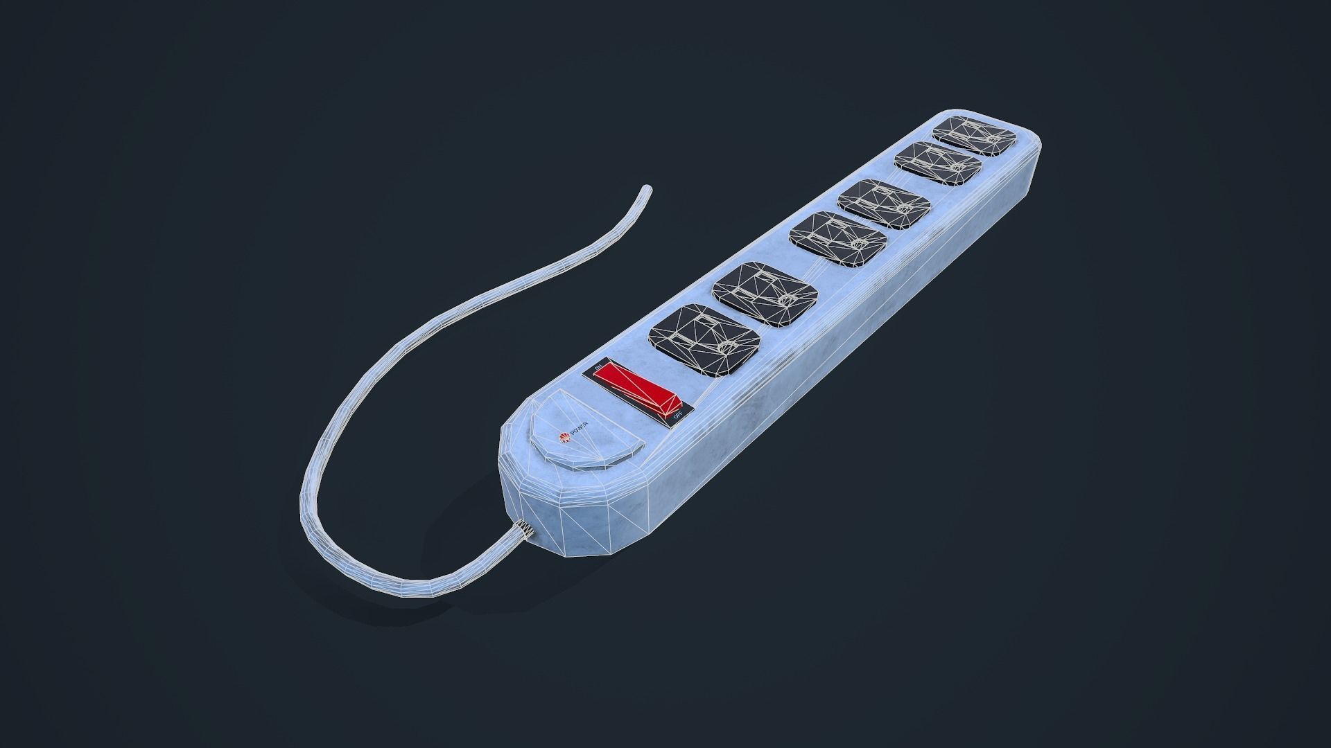 Power Strip Low-poly 3D model_11
