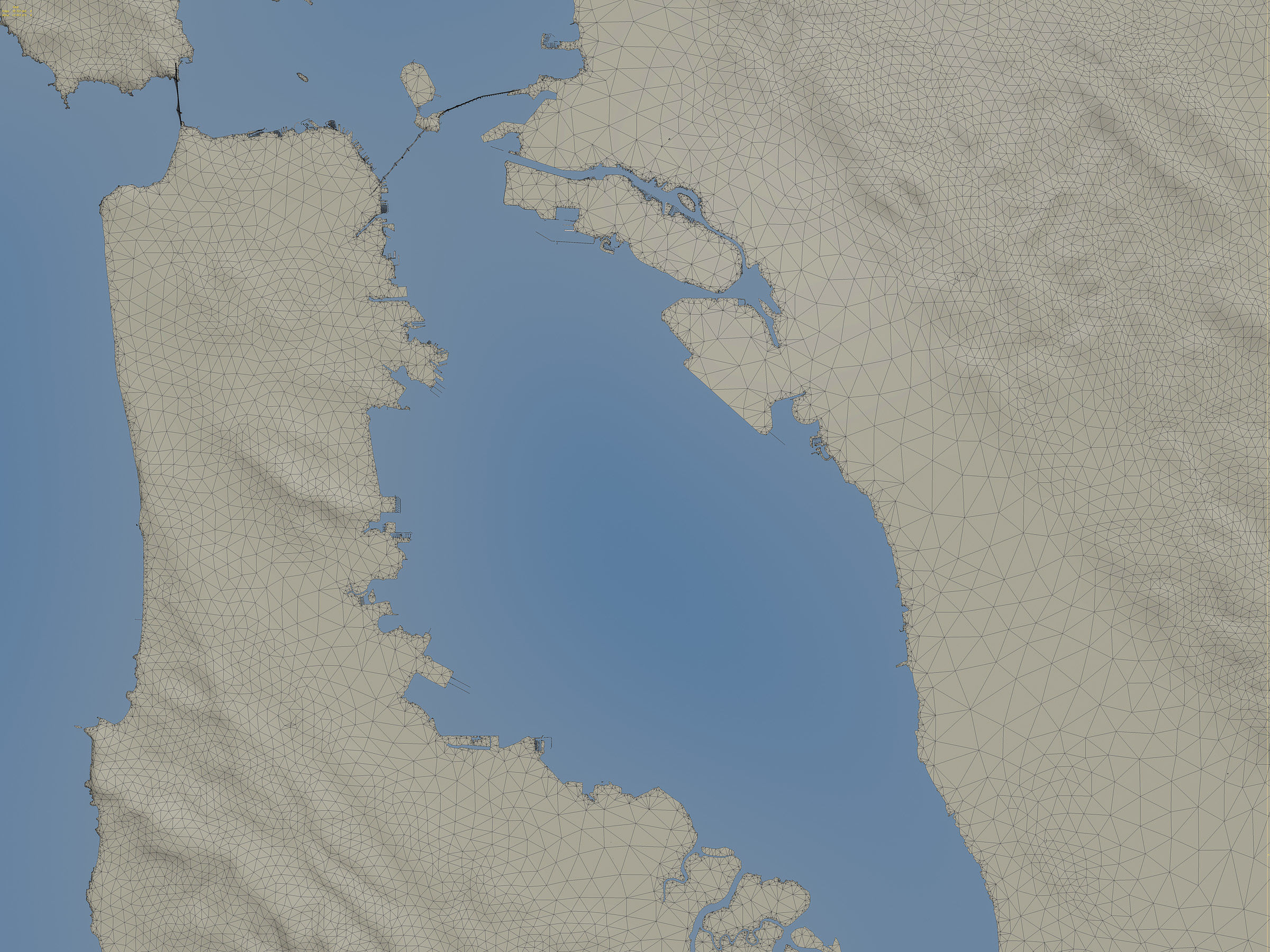 San Francisco Bay Terrain Low-poly 3D model_8