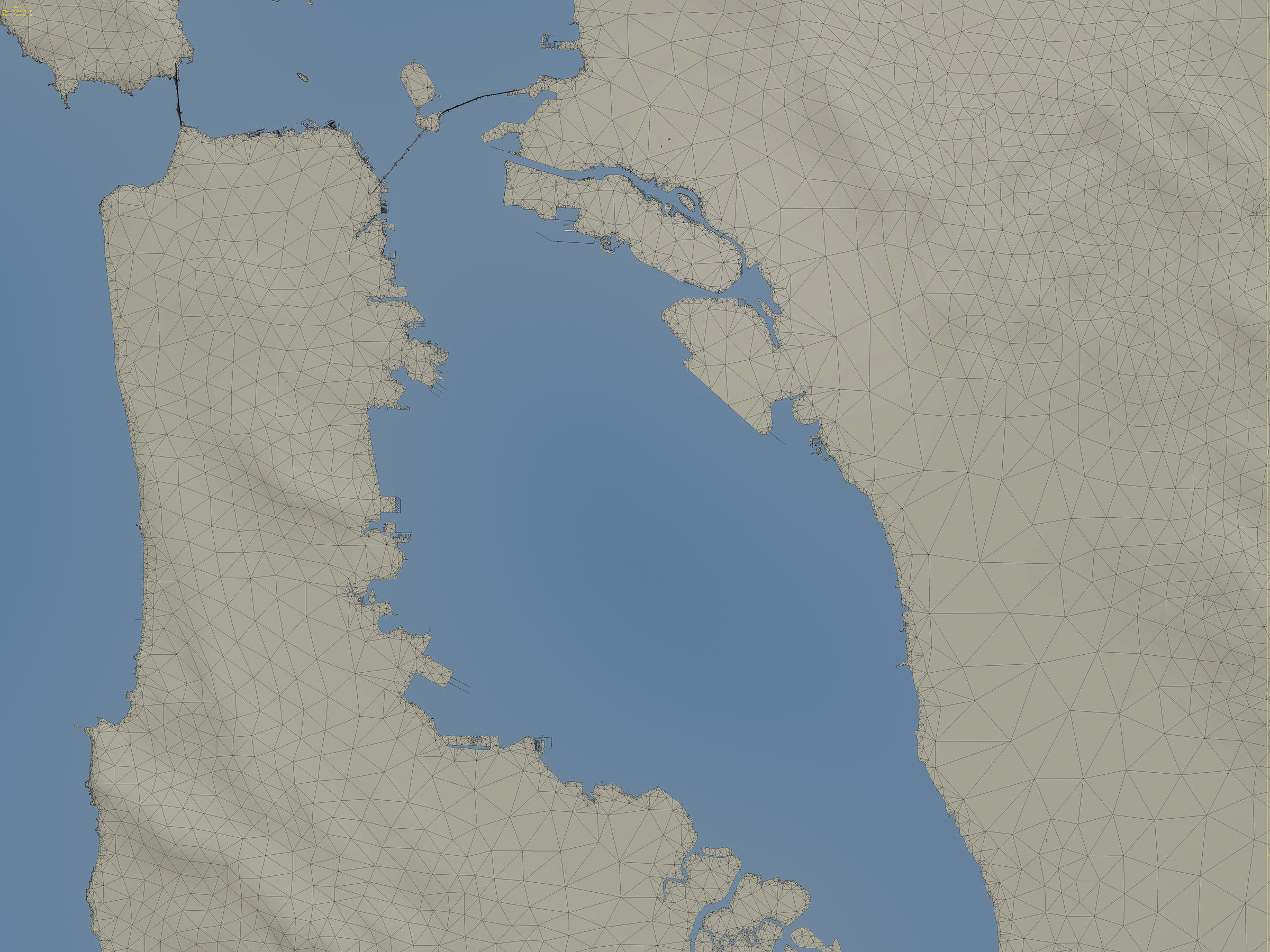 San Francisco Bay Terrain Low-poly 3D model_7
