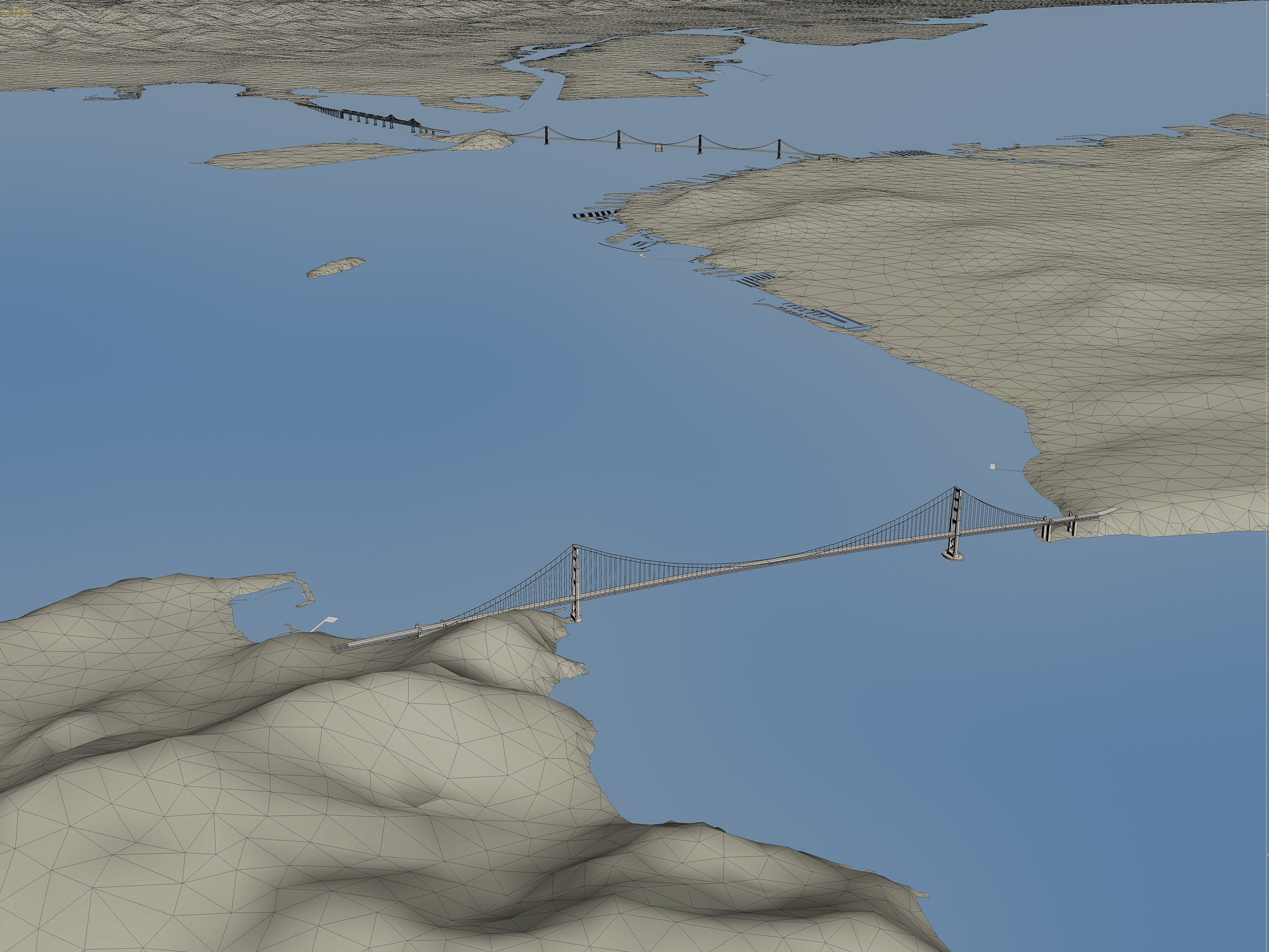 San Francisco Bay Terrain Low-poly 3D model_16