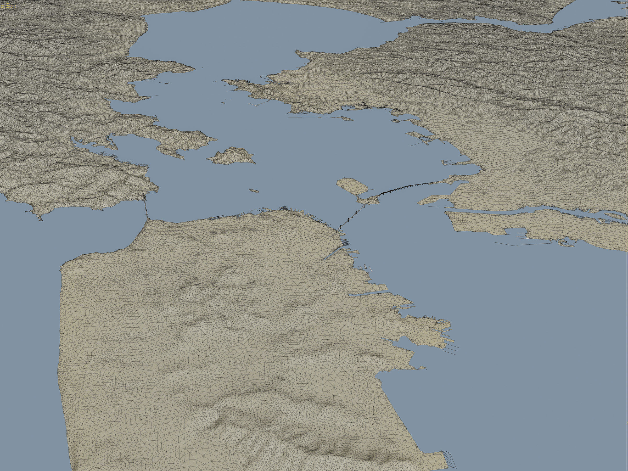 San Francisco Bay Terrain Low-poly 3D model_19
