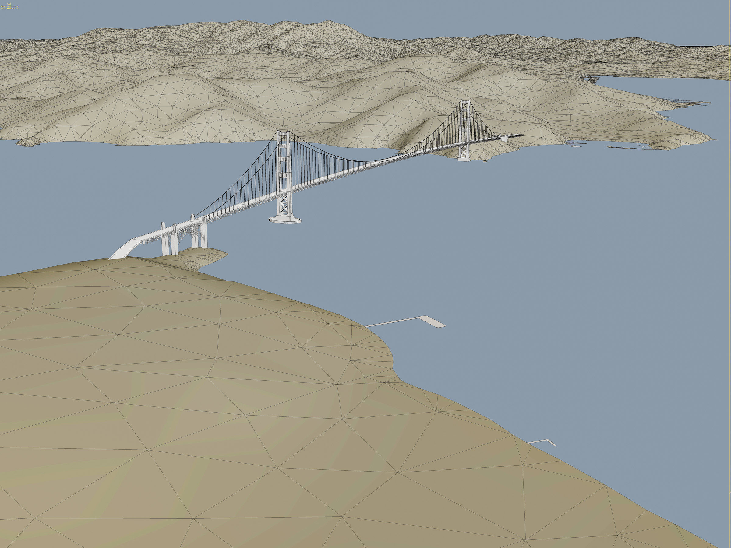 San Francisco Bay Terrain Low-poly 3D model_17