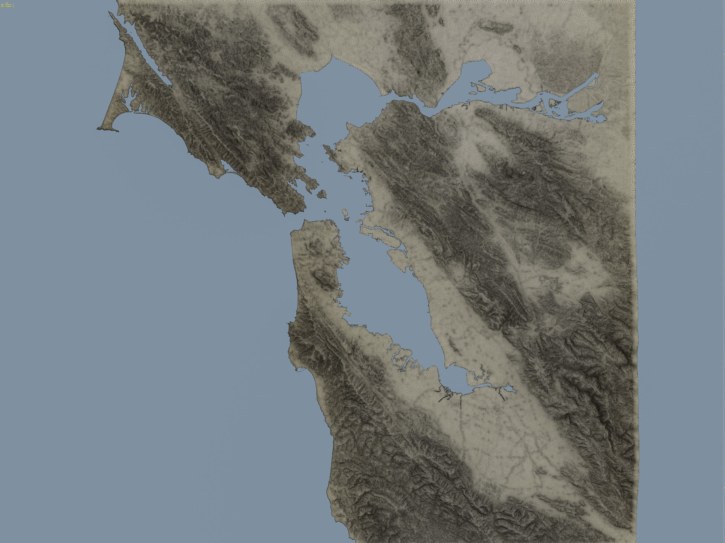 San Francisco Bay Terrain Low-poly 3D model_5