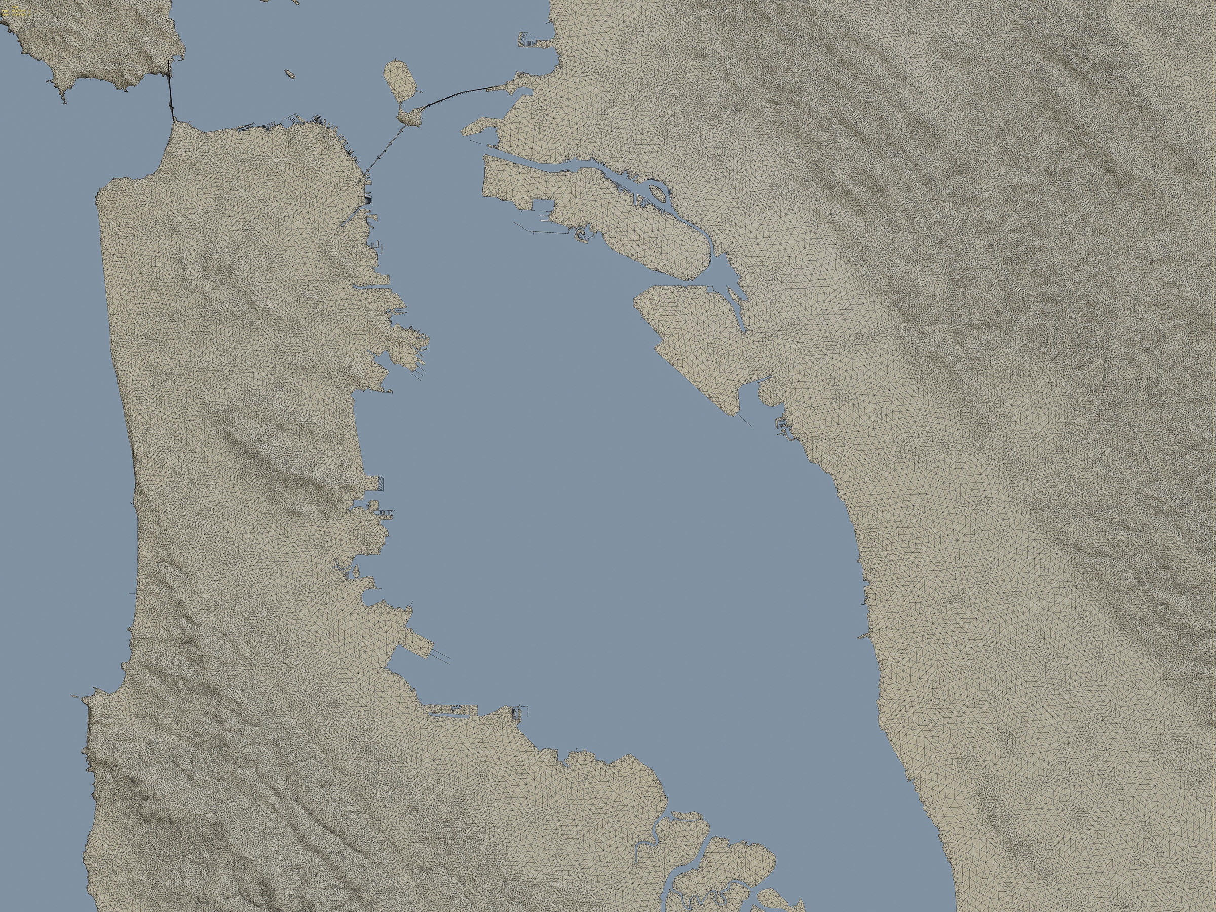 San Francisco Bay Terrain Low-poly 3D model_10