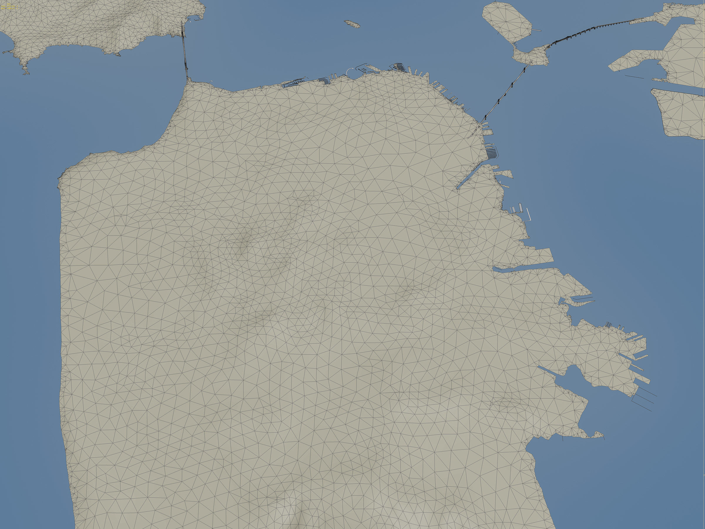 San Francisco Bay Terrain Low-poly 3D model_14