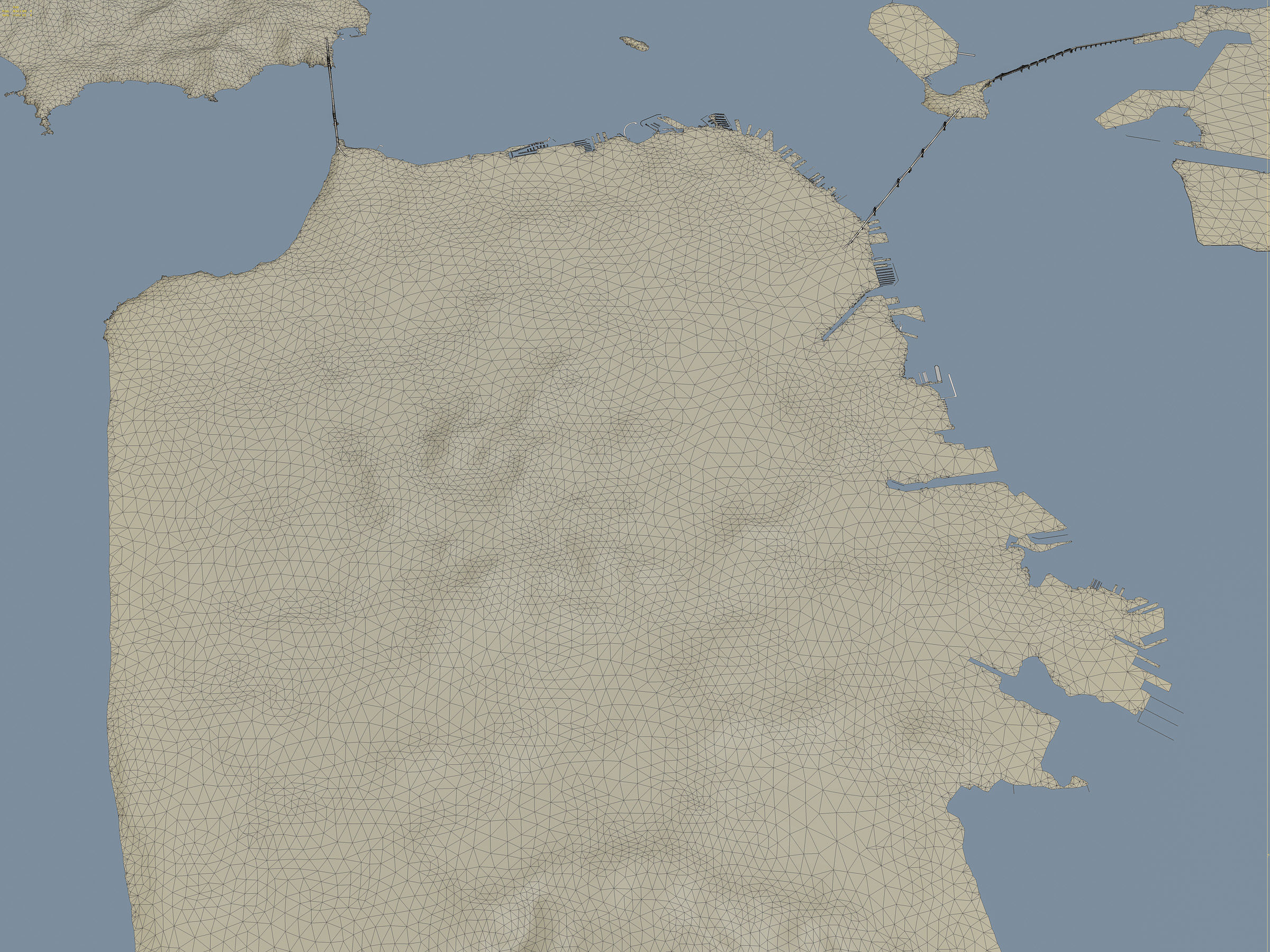 San Francisco Bay Terrain Low-poly 3D model_15