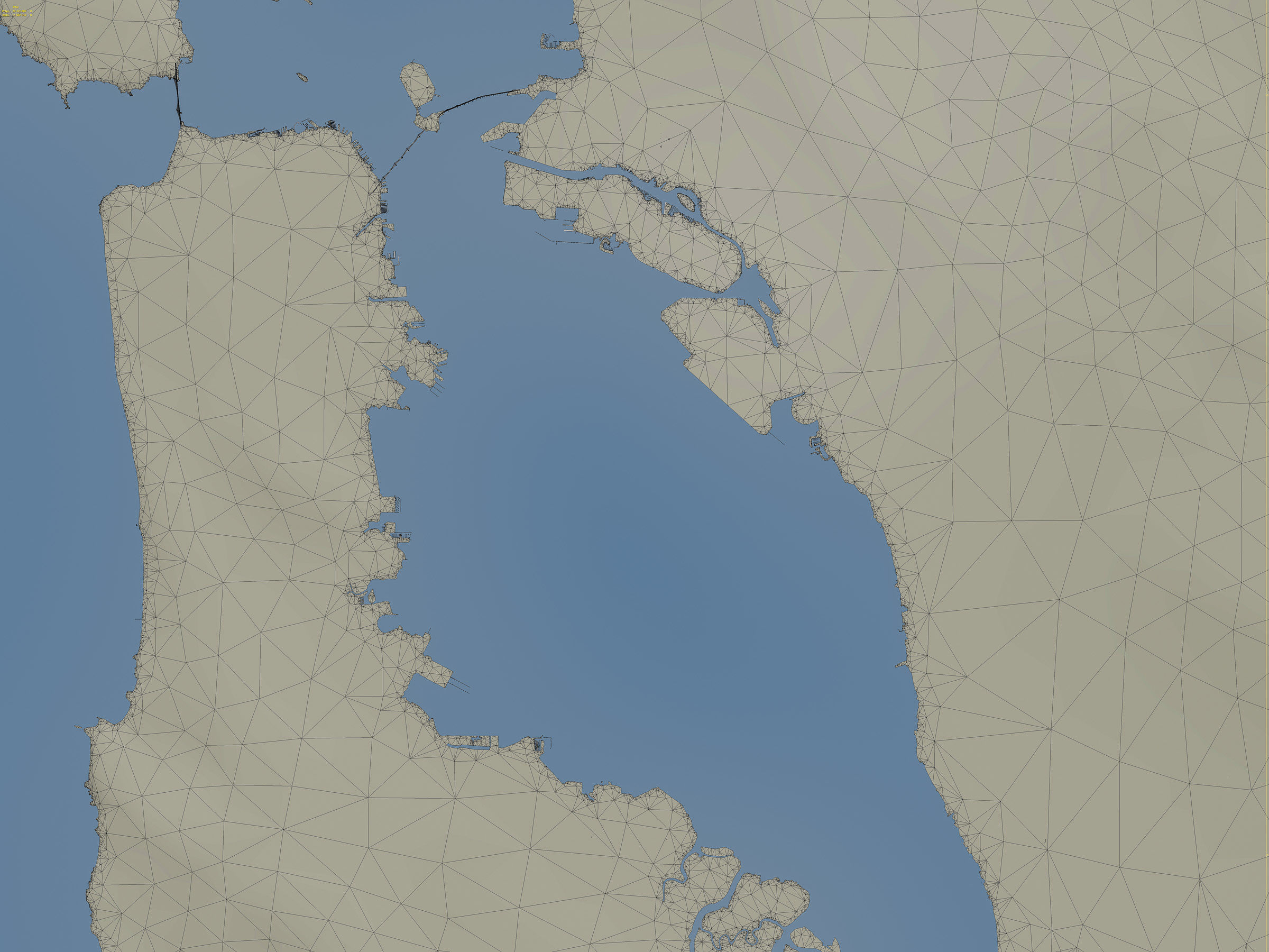 San Francisco Bay Terrain Low-poly 3D model_6