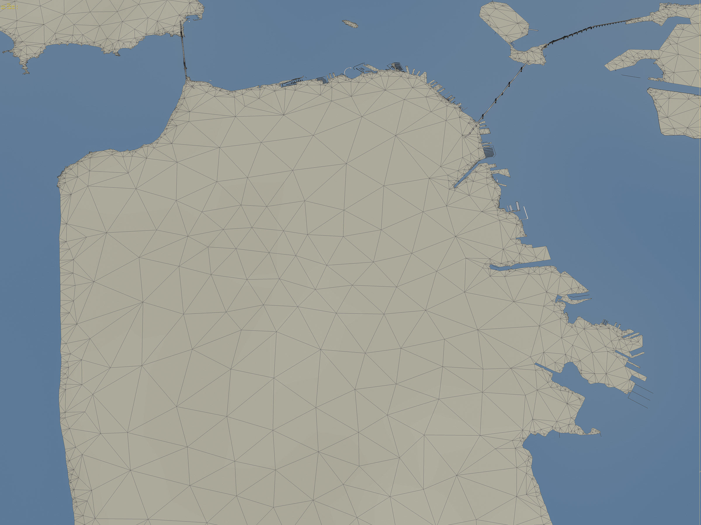 San Francisco Bay Terrain Low-poly 3D model_12