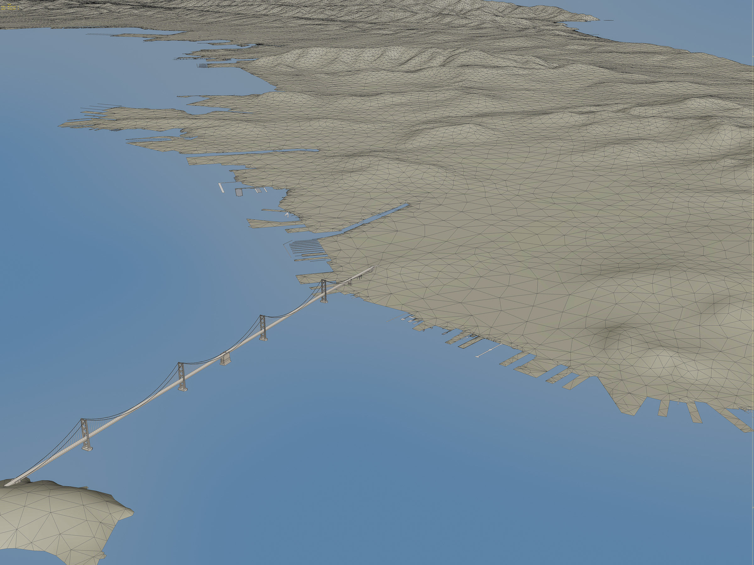 San Francisco Bay Terrain Low-poly 3D model_18