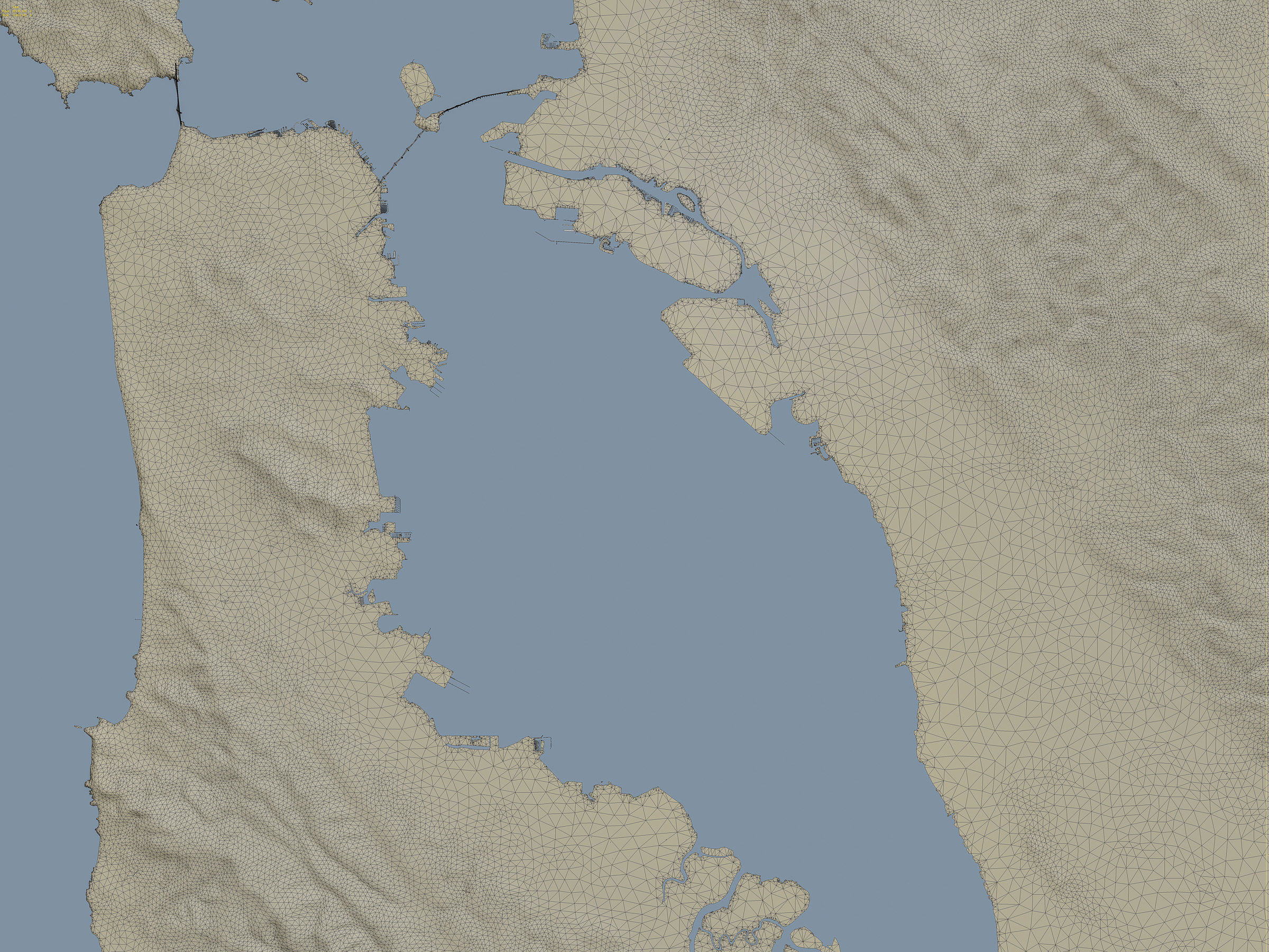 San Francisco Bay Terrain Low-poly 3D model_9