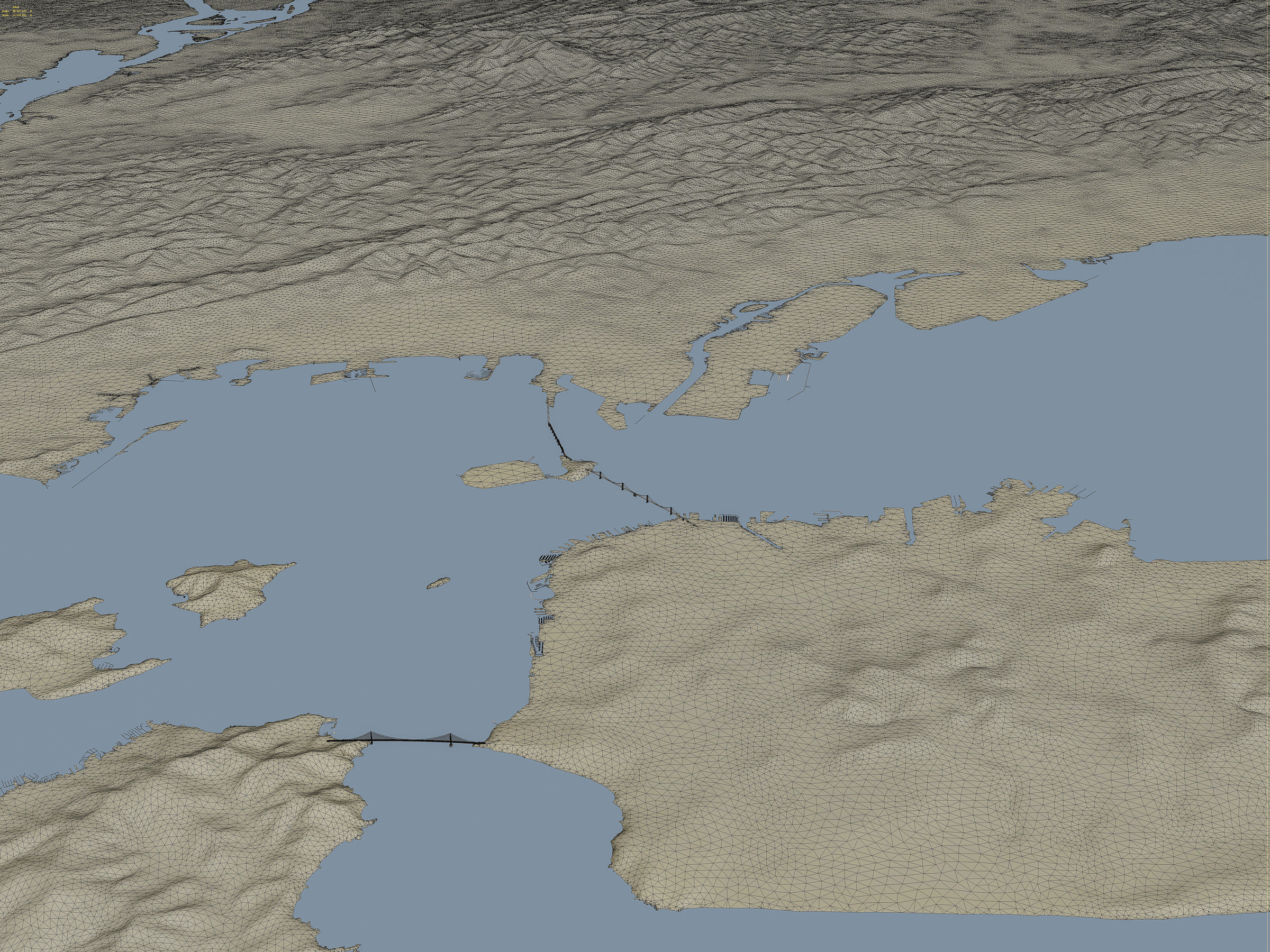 San Francisco Bay Terrain Low-poly 3D model_20