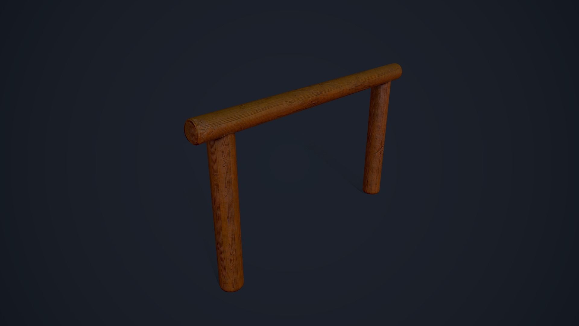 Horse Trough and Hitch Low-poly 3D model_11