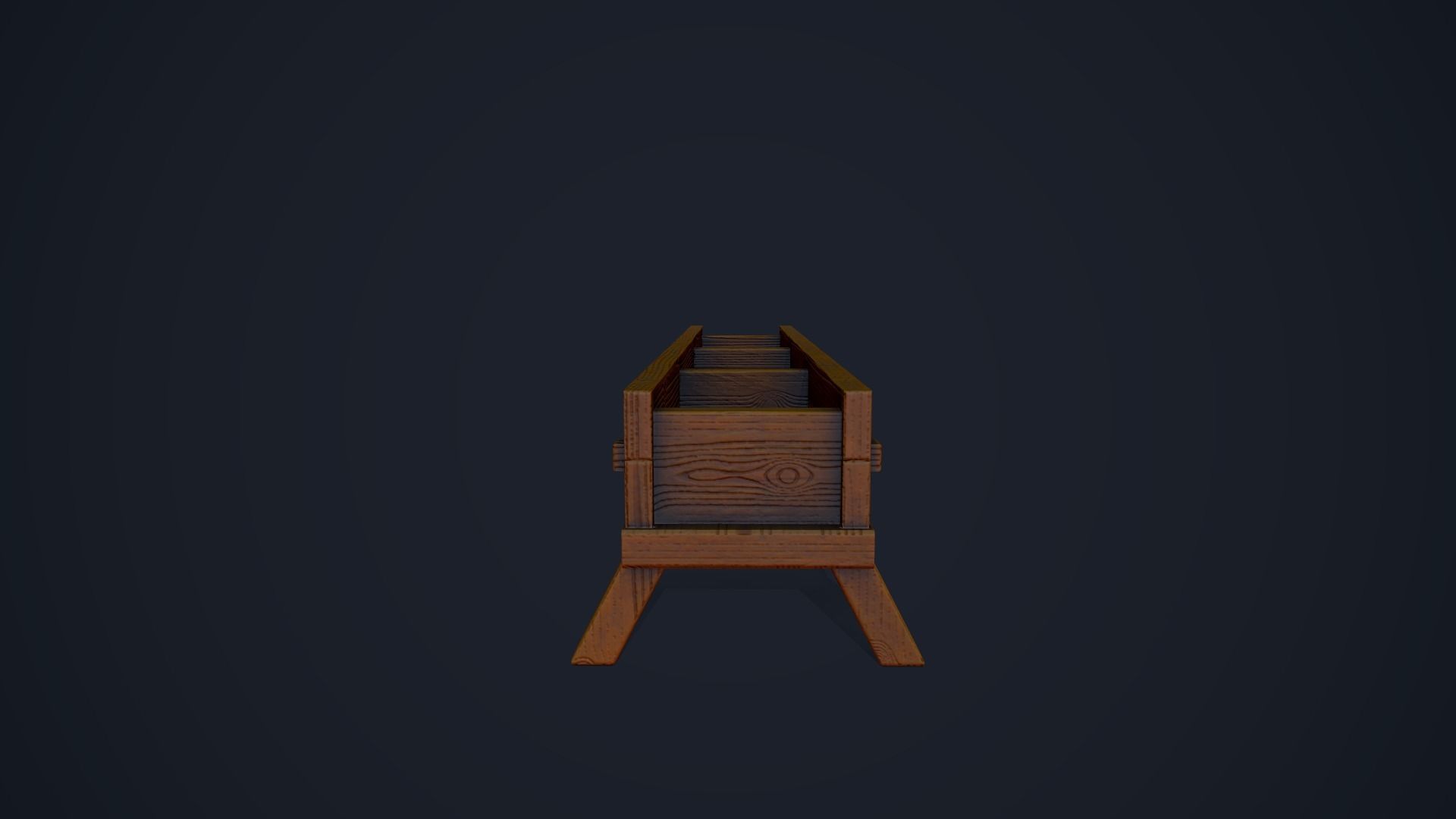 Horse Trough and Hitch Low-poly 3D model_7