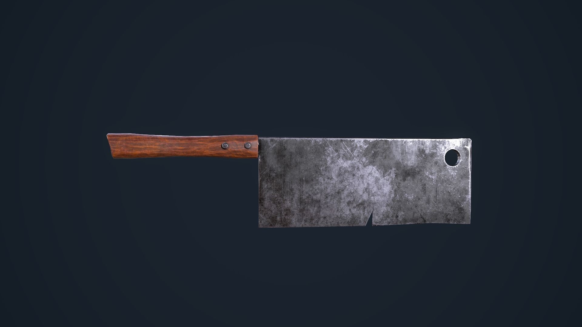 Cleaver knife Low-poly 3D model_8