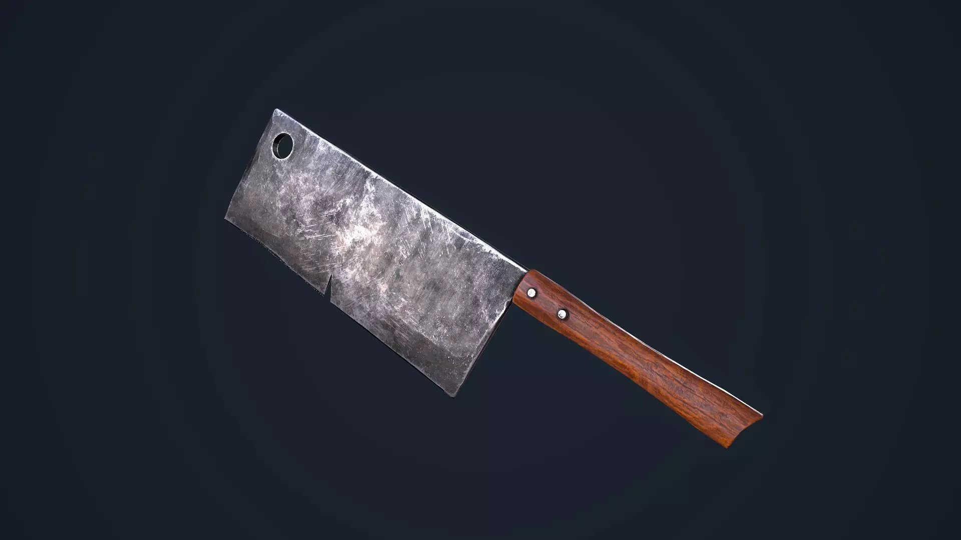 Cleaver knife Low-poly 3D model_0