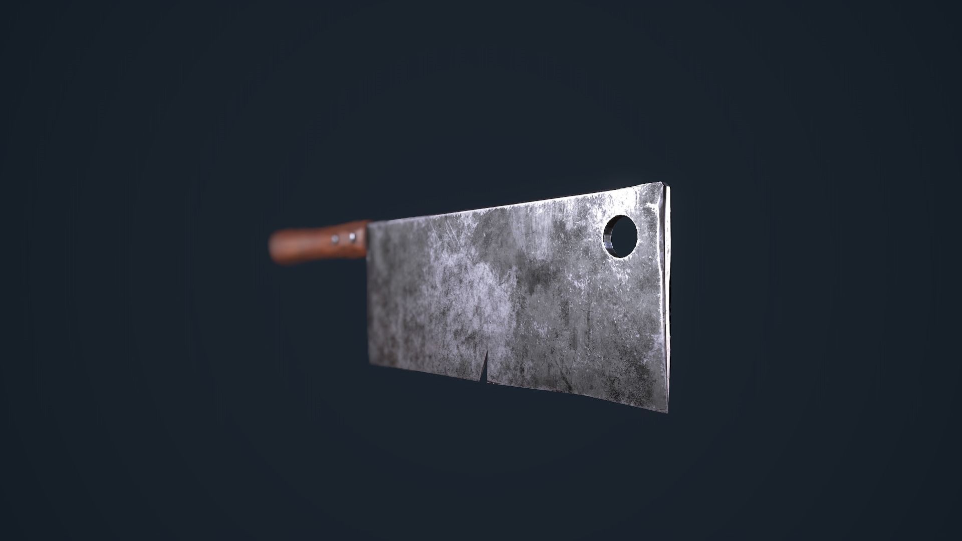 Cleaver knife Low-poly 3D model_10