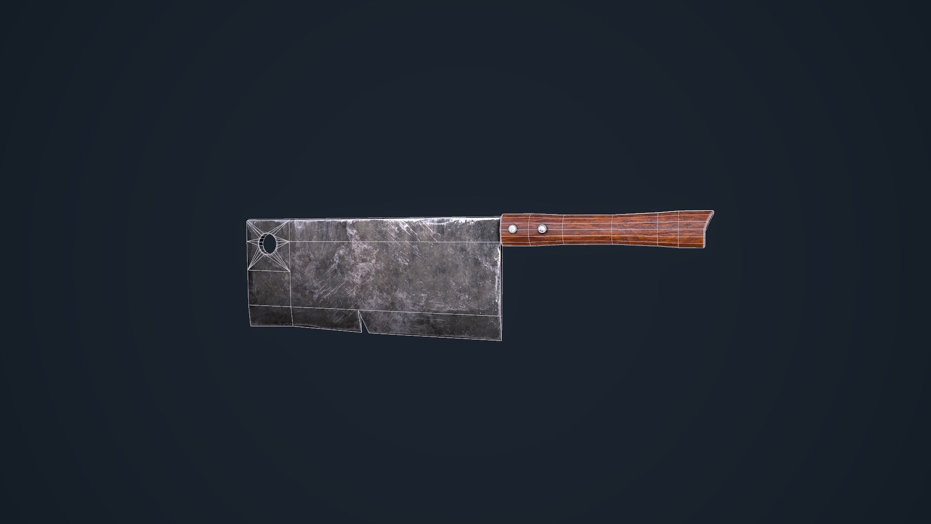 Cleaver knife Low-poly 3D model_12