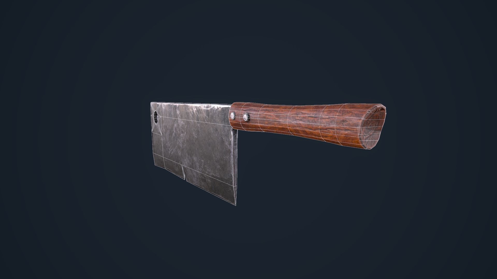 Cleaver knife Low-poly 3D model_13