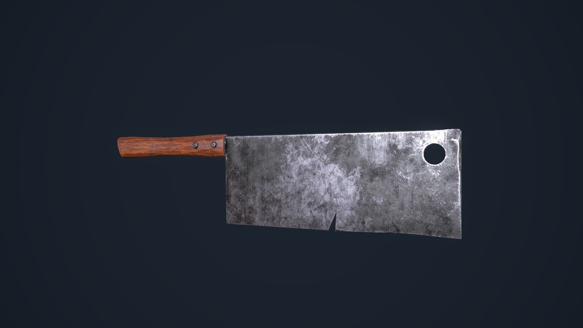 Cleaver knife Low-poly 3D model_9
