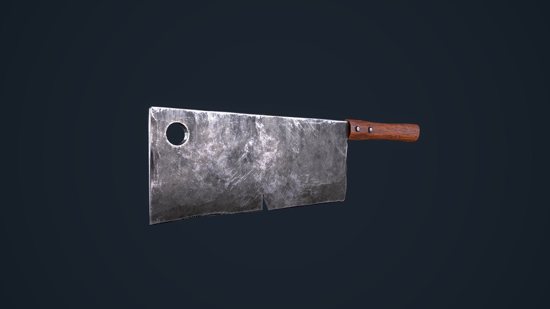 Cleaver knife Low-poly 3D model_2