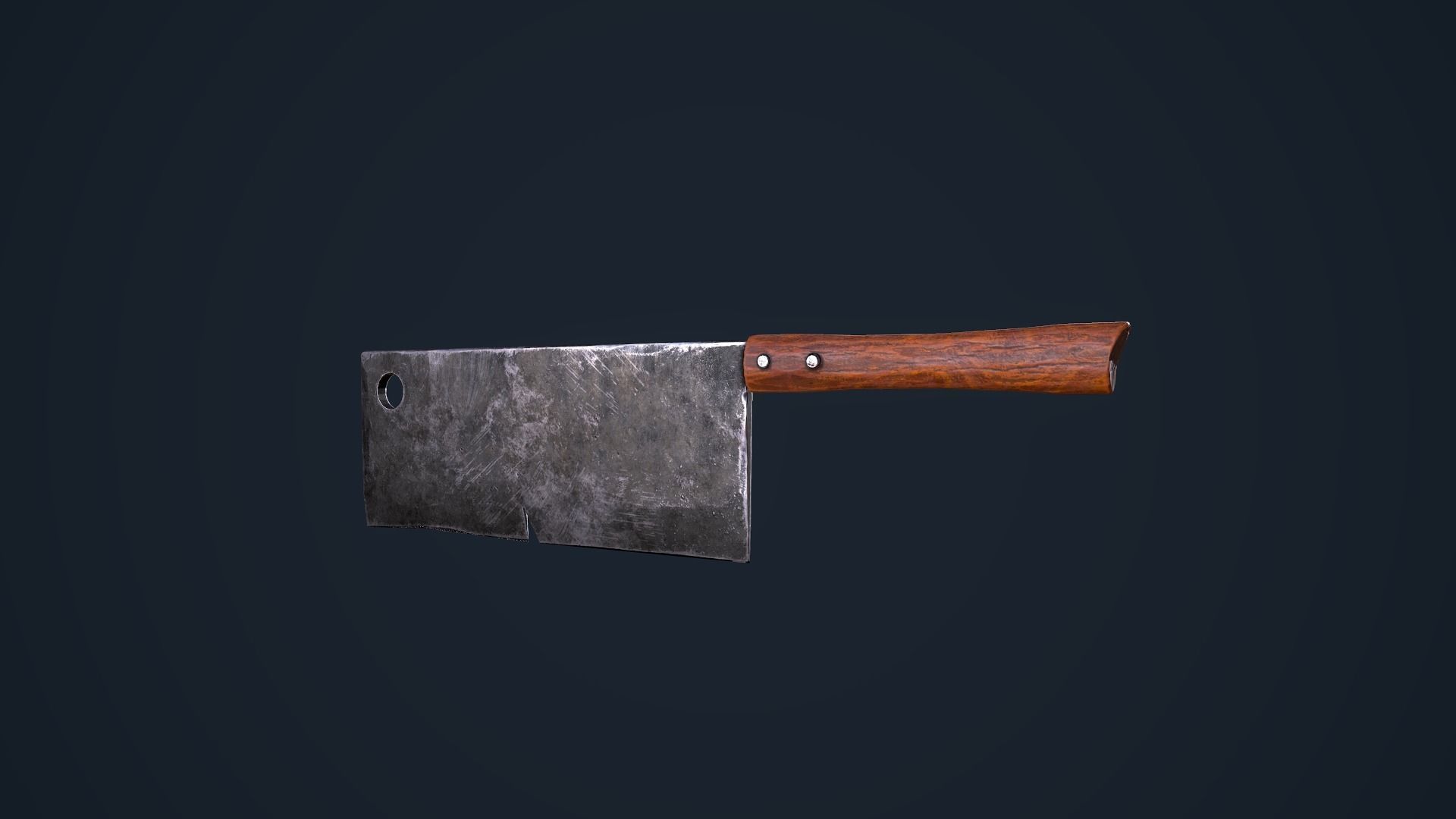 Cleaver knife Low-poly 3D model_4