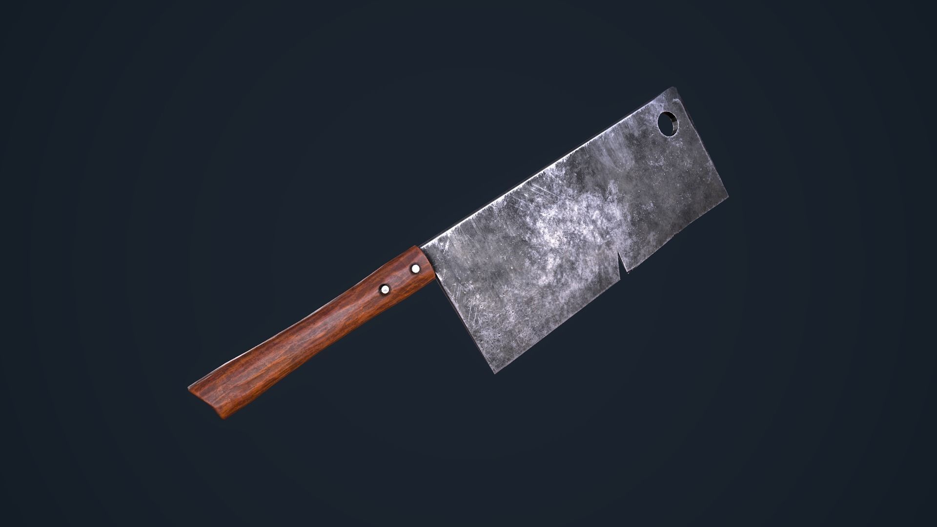 Cleaver knife Low-poly 3D model_14