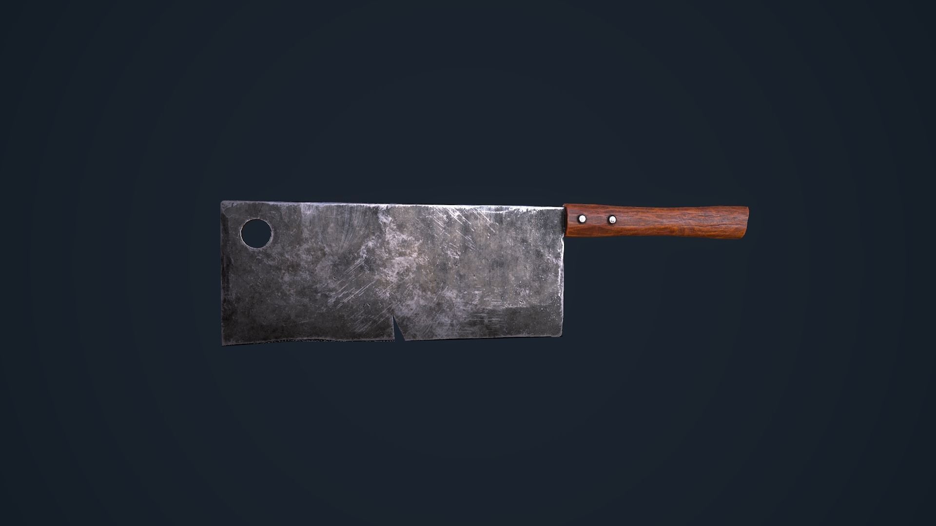 Cleaver knife Low-poly 3D model_3