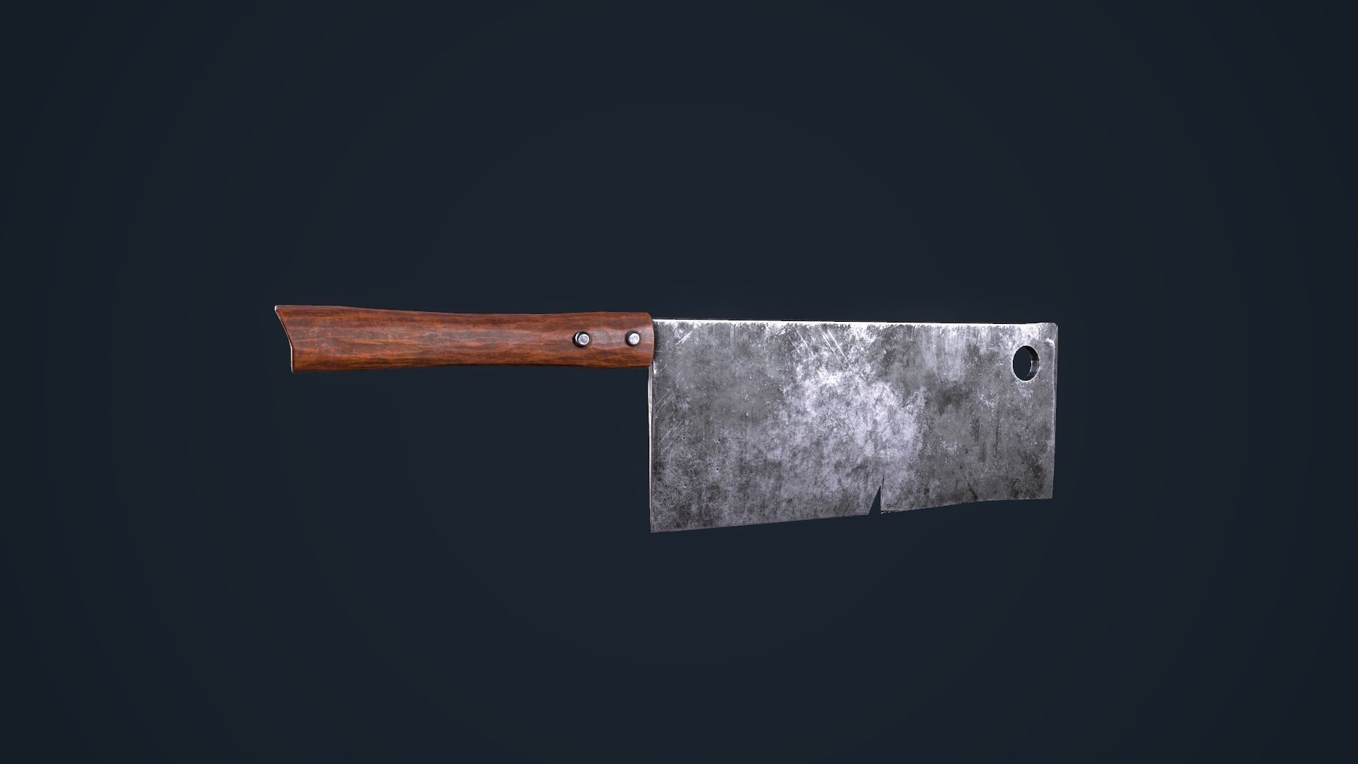 Cleaver knife Low-poly 3D model_7