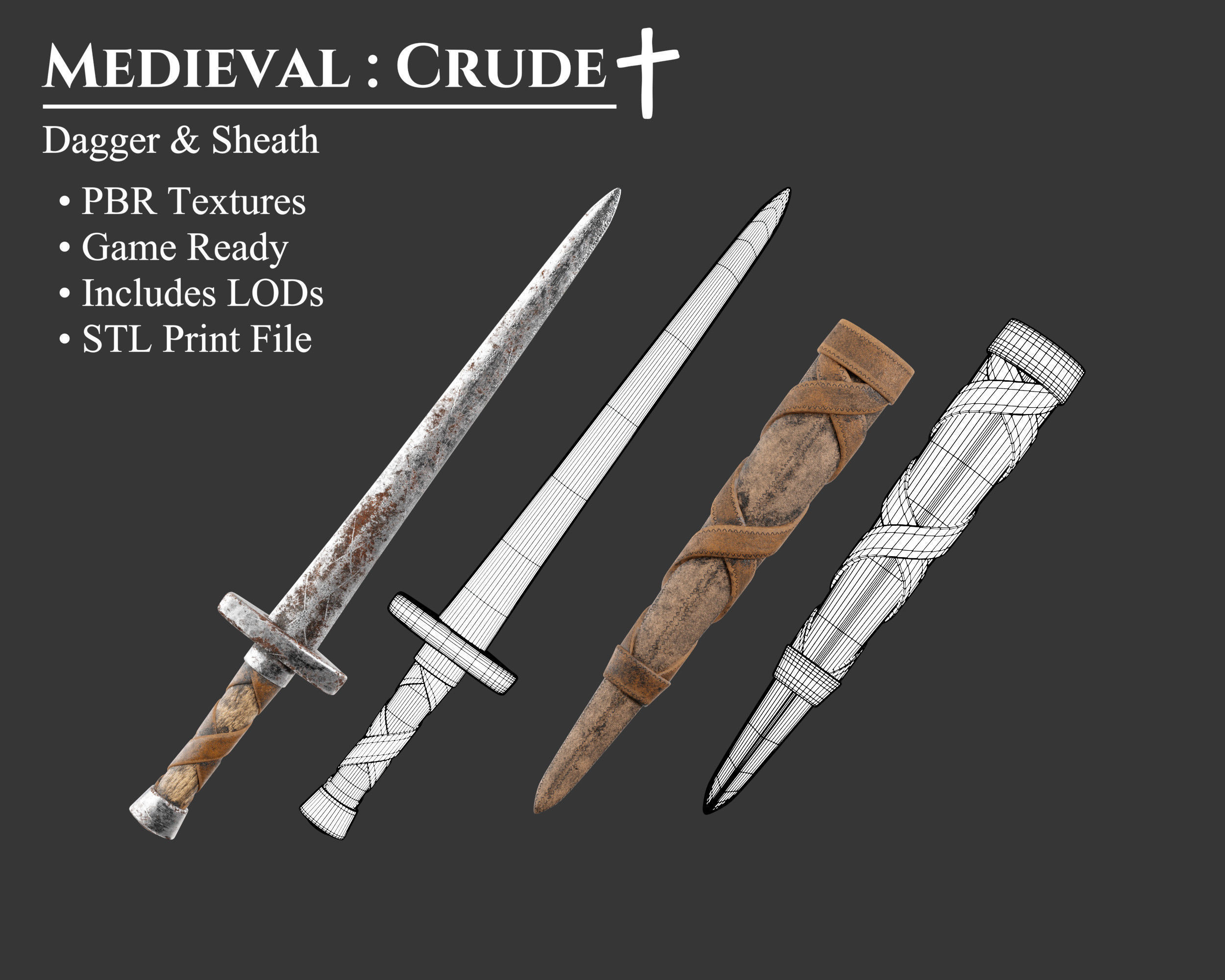 Medieval Collection Crude Weapons Set _11