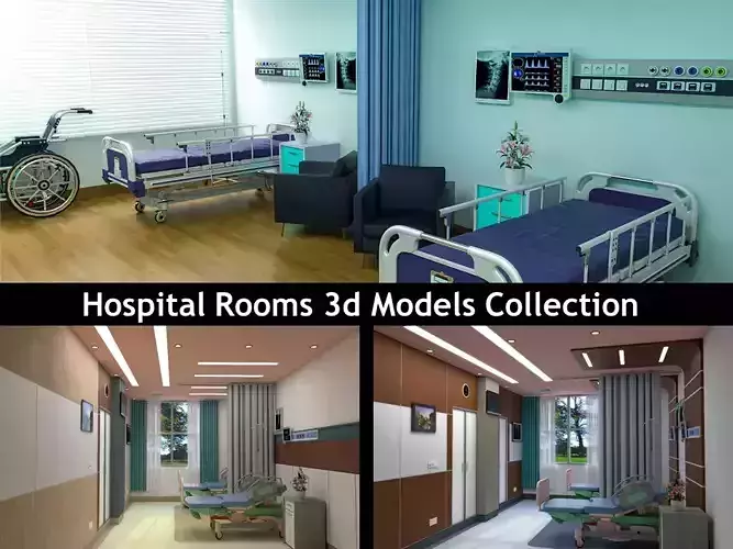 Hospital Patient Rooms  3D Model Collection