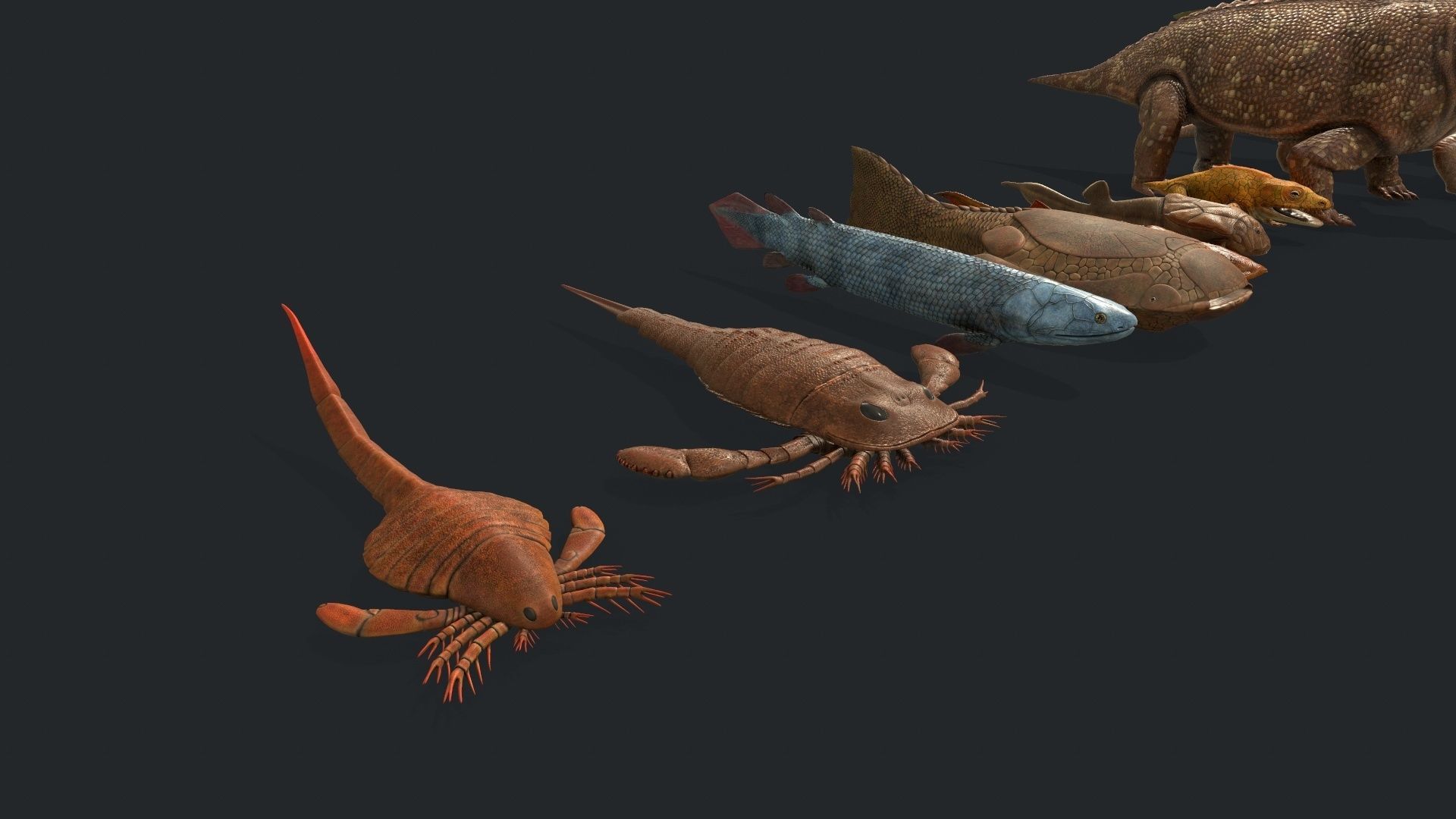 Extinct animals pack v2 Low-poly 3D model_3