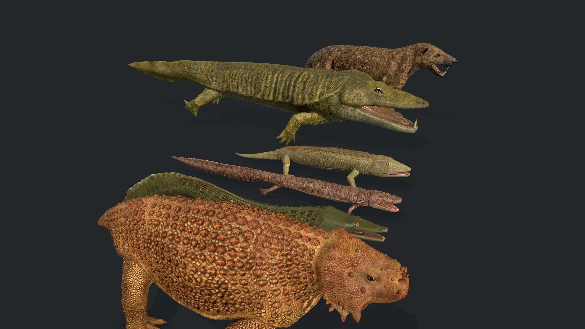 Extinct animals pack v2 Low-poly 3D model_5