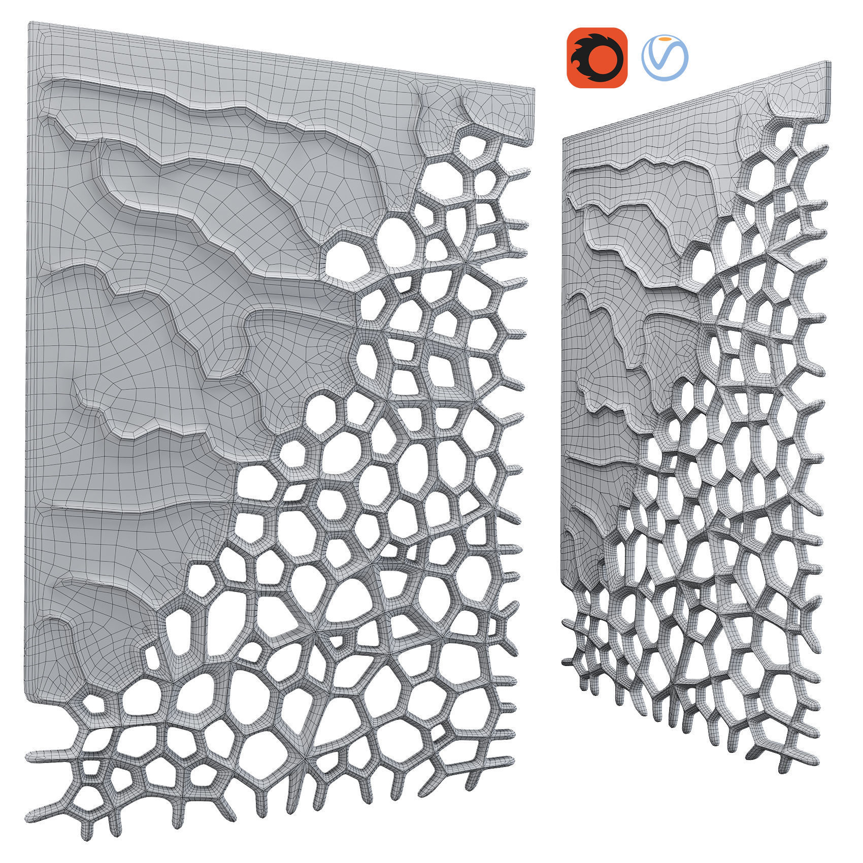 Organic wall hanging  3D model_2