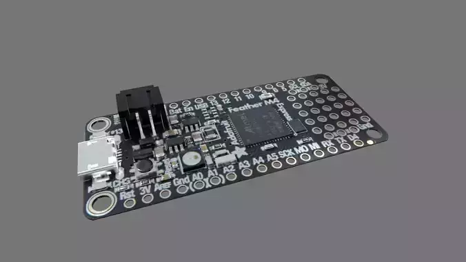 FeatherM4 arduino microcontroller board Low-poly 3D model