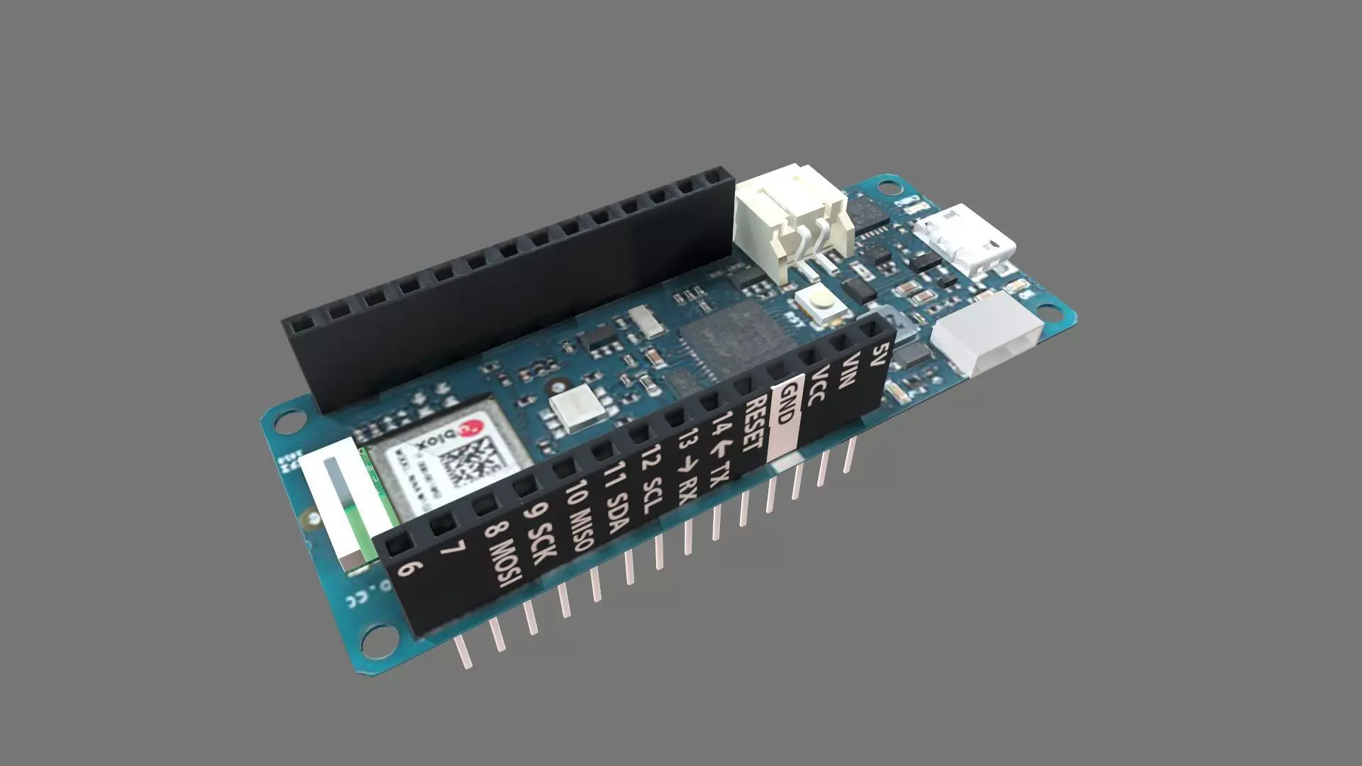 Arduino Mkr Wifi 1010 Circuit Board Low-poly 3D model_0