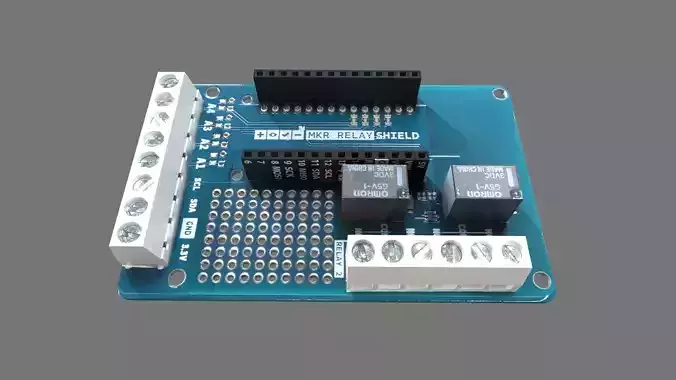 Arduino Mkr Relay Shield Circuit Board Low-poly 3D model