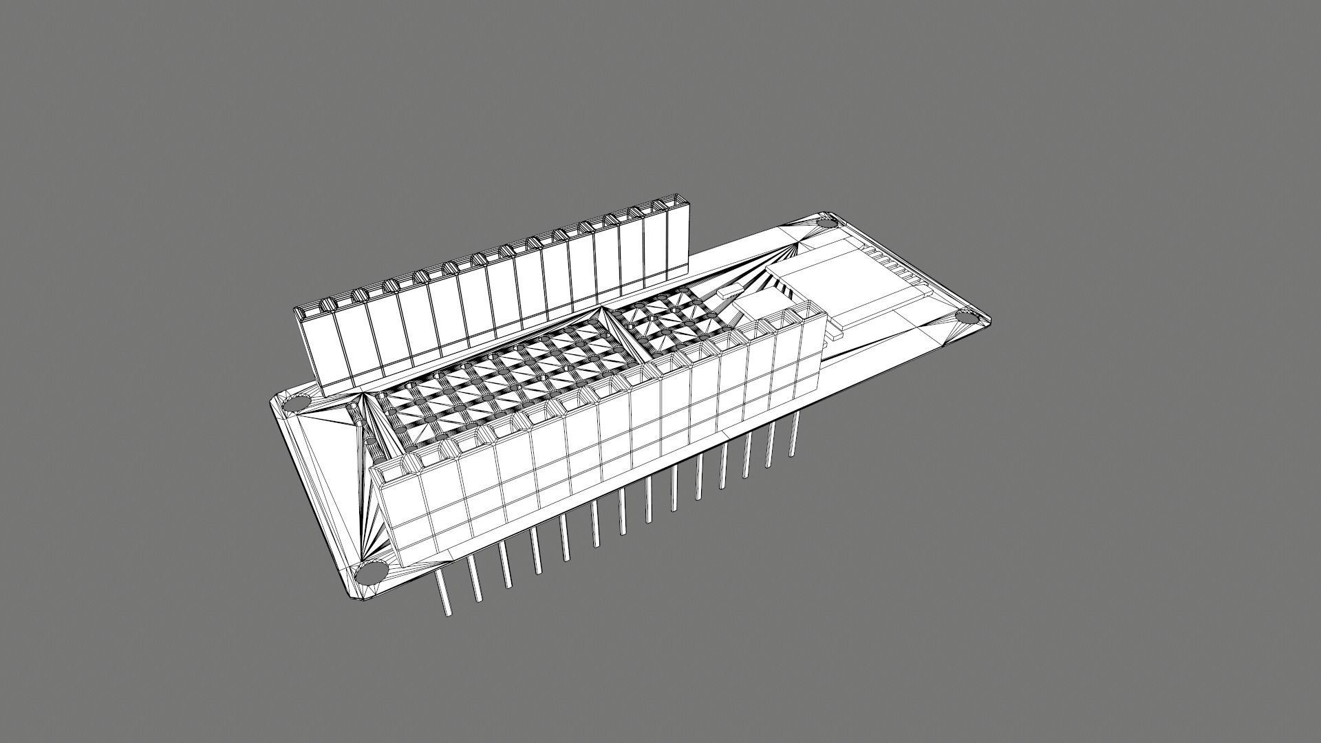 Arduino Mkr Mem Shield Circuit Board Low-poly 3D model_2