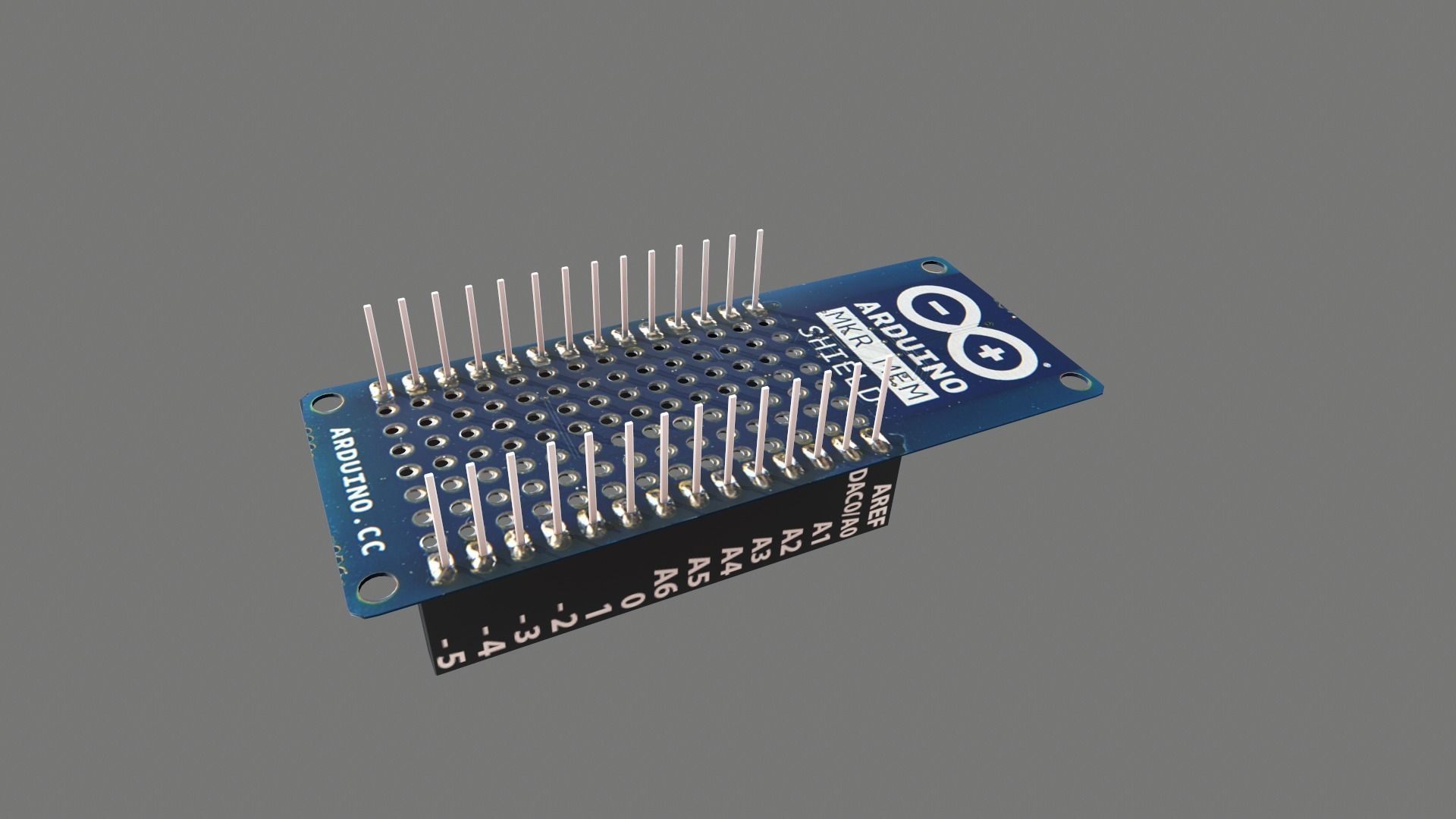 Arduino Mkr Mem Shield Circuit Board Low-poly 3D model_1