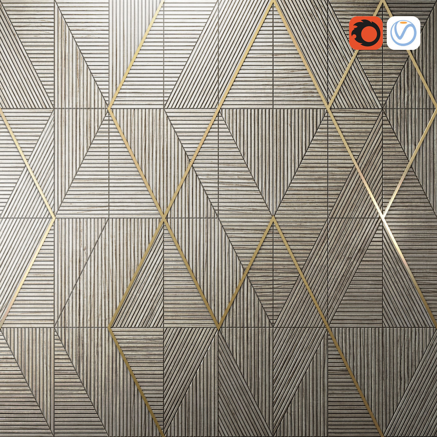 Decor wood panel   3D model_1