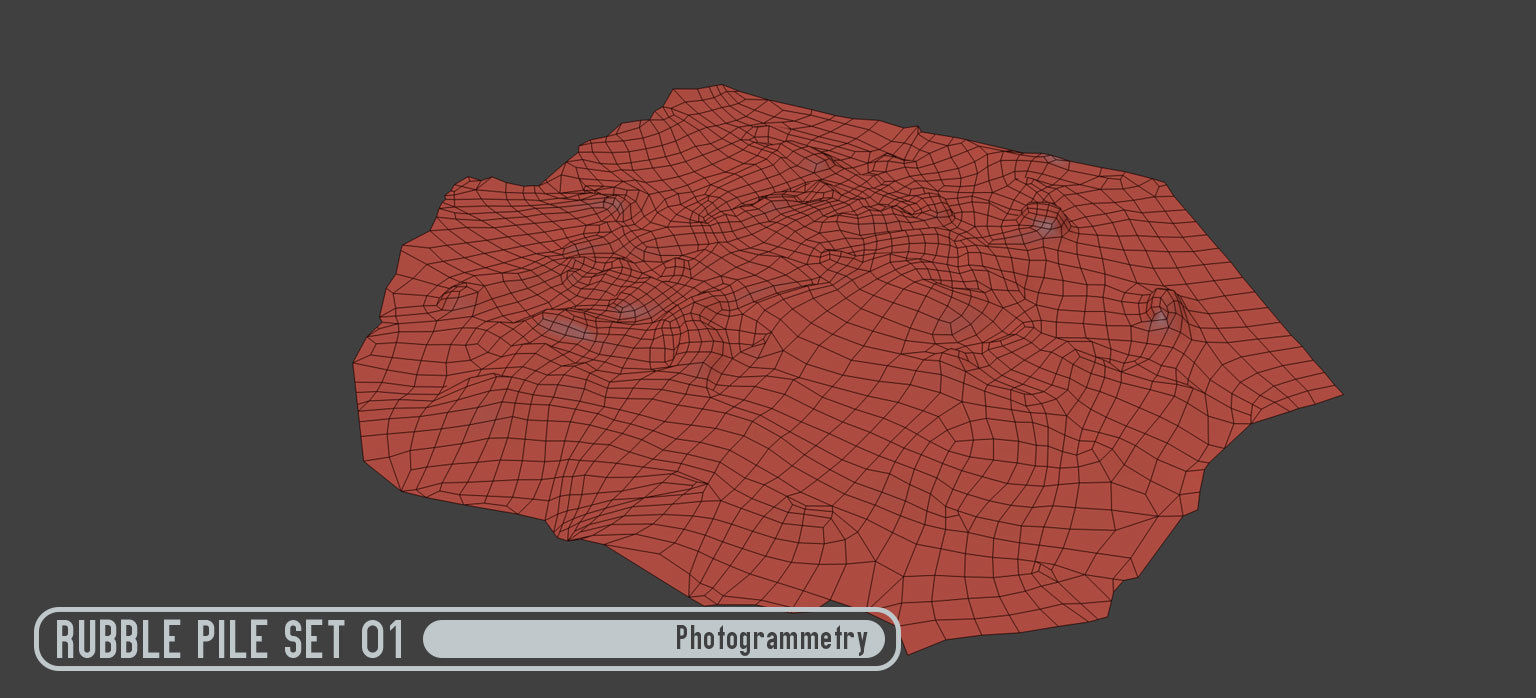 Rubble Pile Set 01 Low-poly 3D model_7