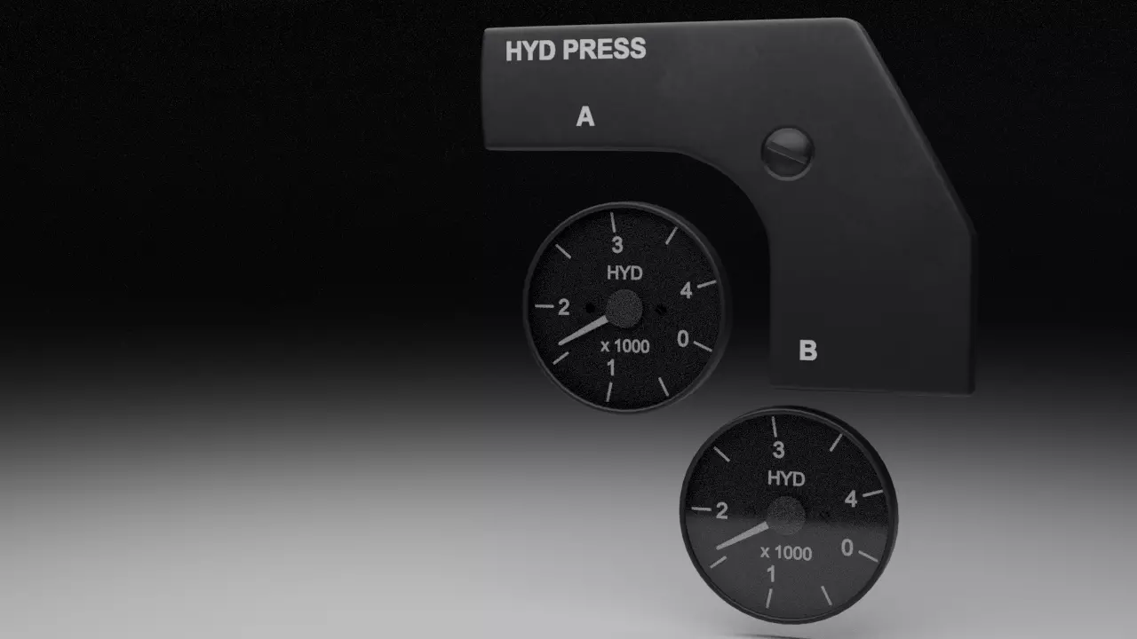 F16 Hydraulic Pressure Gauges 3D model_0