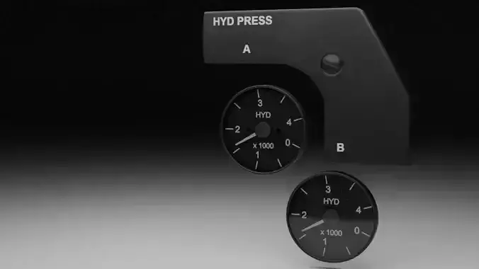 F16 Hydraulic Pressure Gauges 3D model
