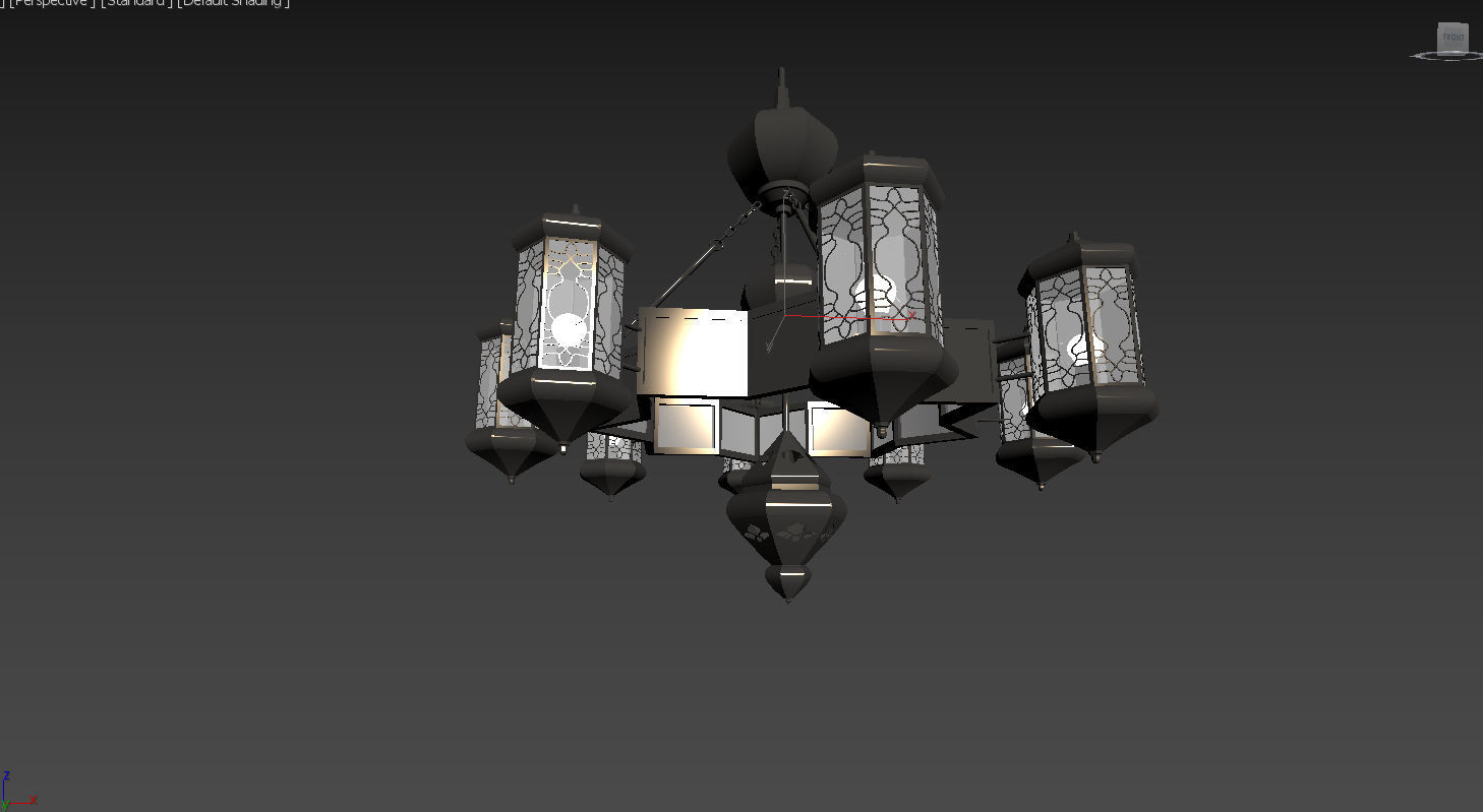 islamic arabic moroccan ceiling light Low-poly 3D model_3