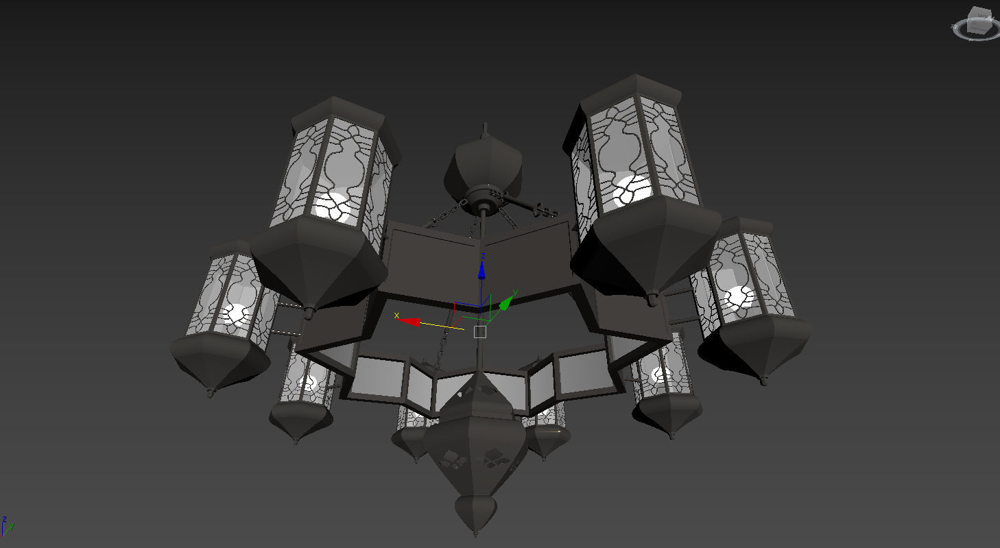 islamic arabic moroccan ceiling light Low-poly 3D model_1
