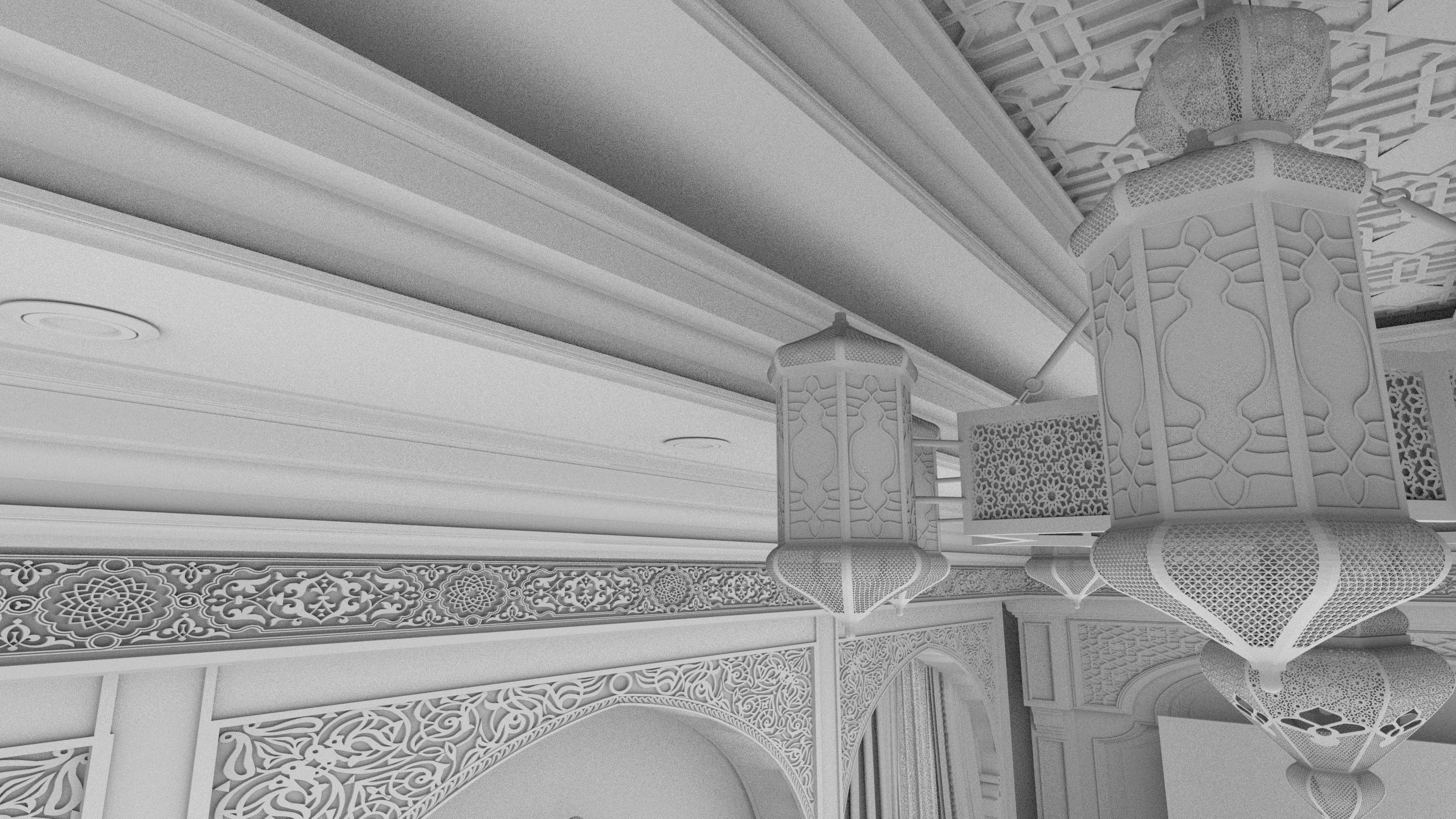 islamic arabic moroccan ceiling light Low-poly 3D model_5