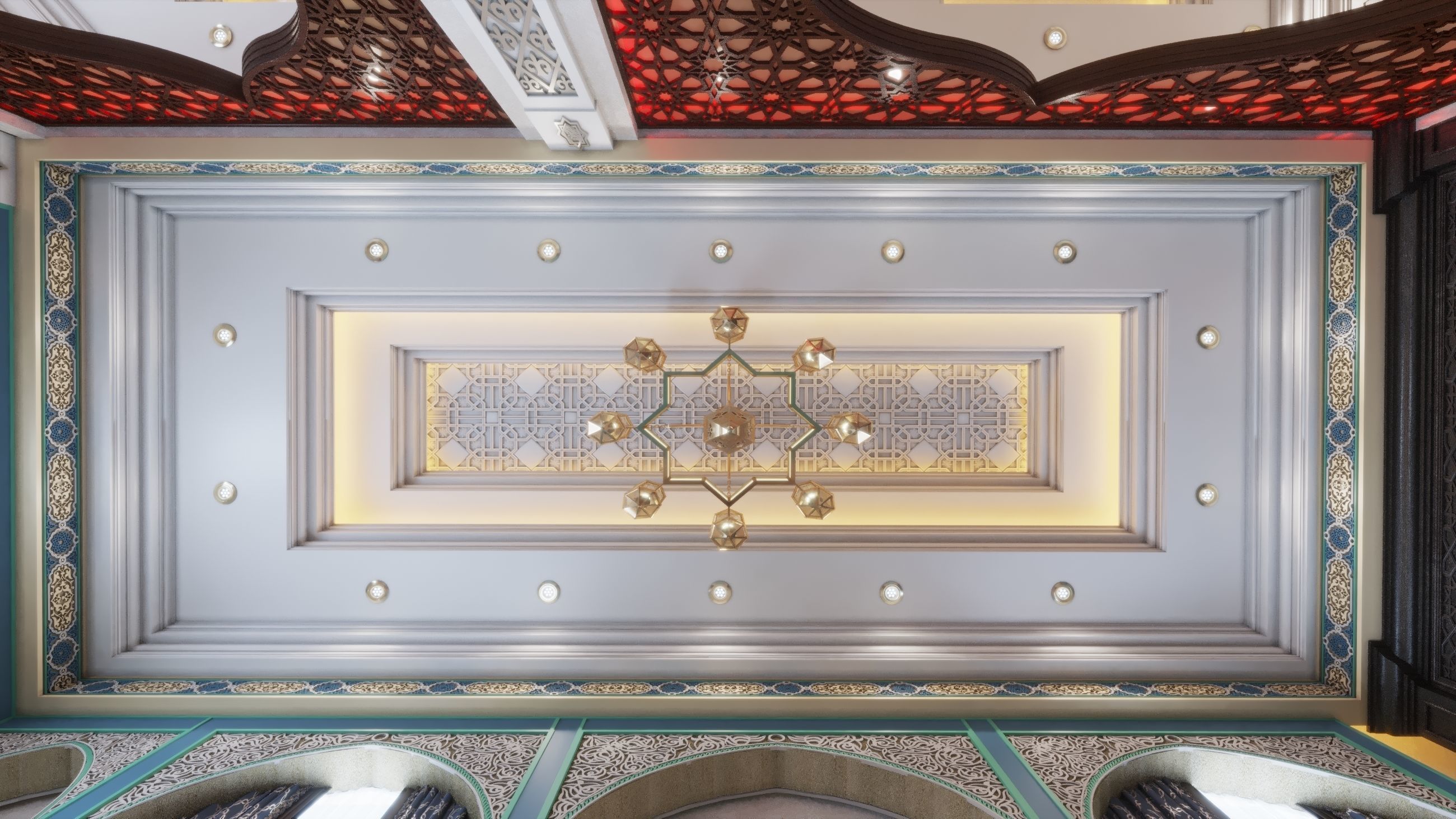 islamic arabic moroccan ceiling light Low-poly 3D model_2