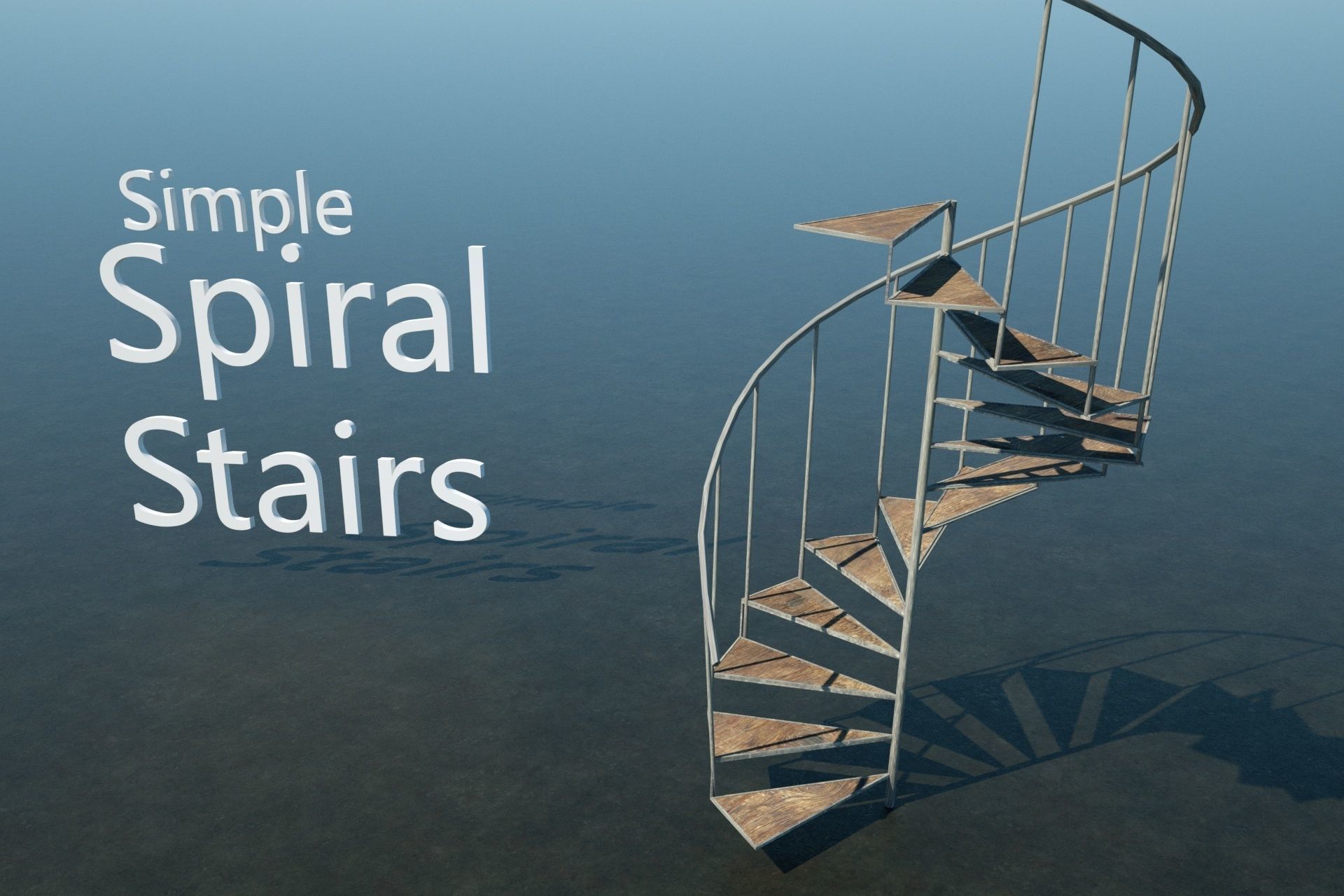 Spiral Stairs Free 3D model_2