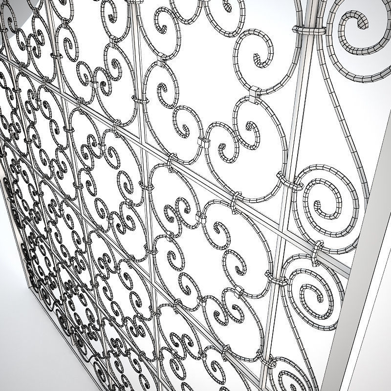 Ornamental Arab Grate 3D model_2
