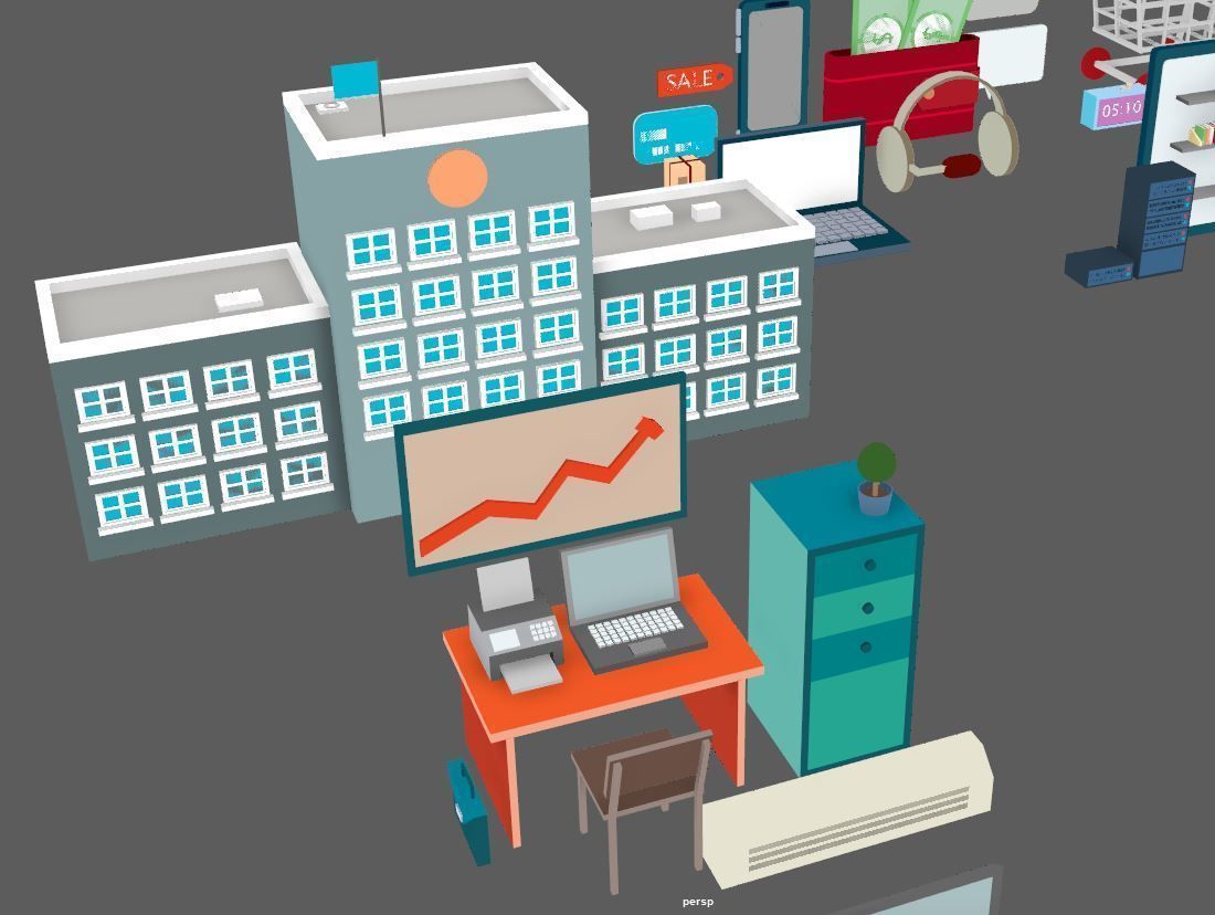 2d 3d graphic elements  3D model_4